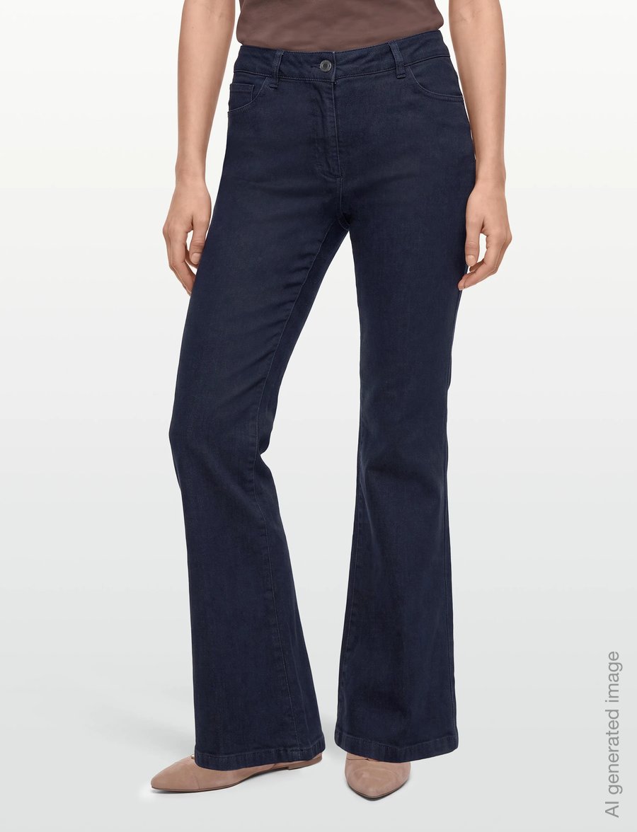 FREE/QUENT - FQISODORO-PANTS - schlaghosen - dark blue denim - 3