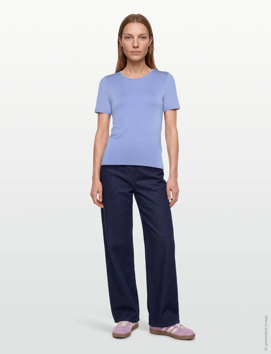 FREE/QUENT - FQLIANA-TEE - t-shirts - vista blue - 0