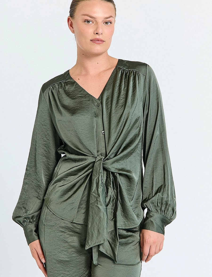 FREE/QUENT - FQBISKA-BLOUSE - langærmede skjorter - kombu green - 0