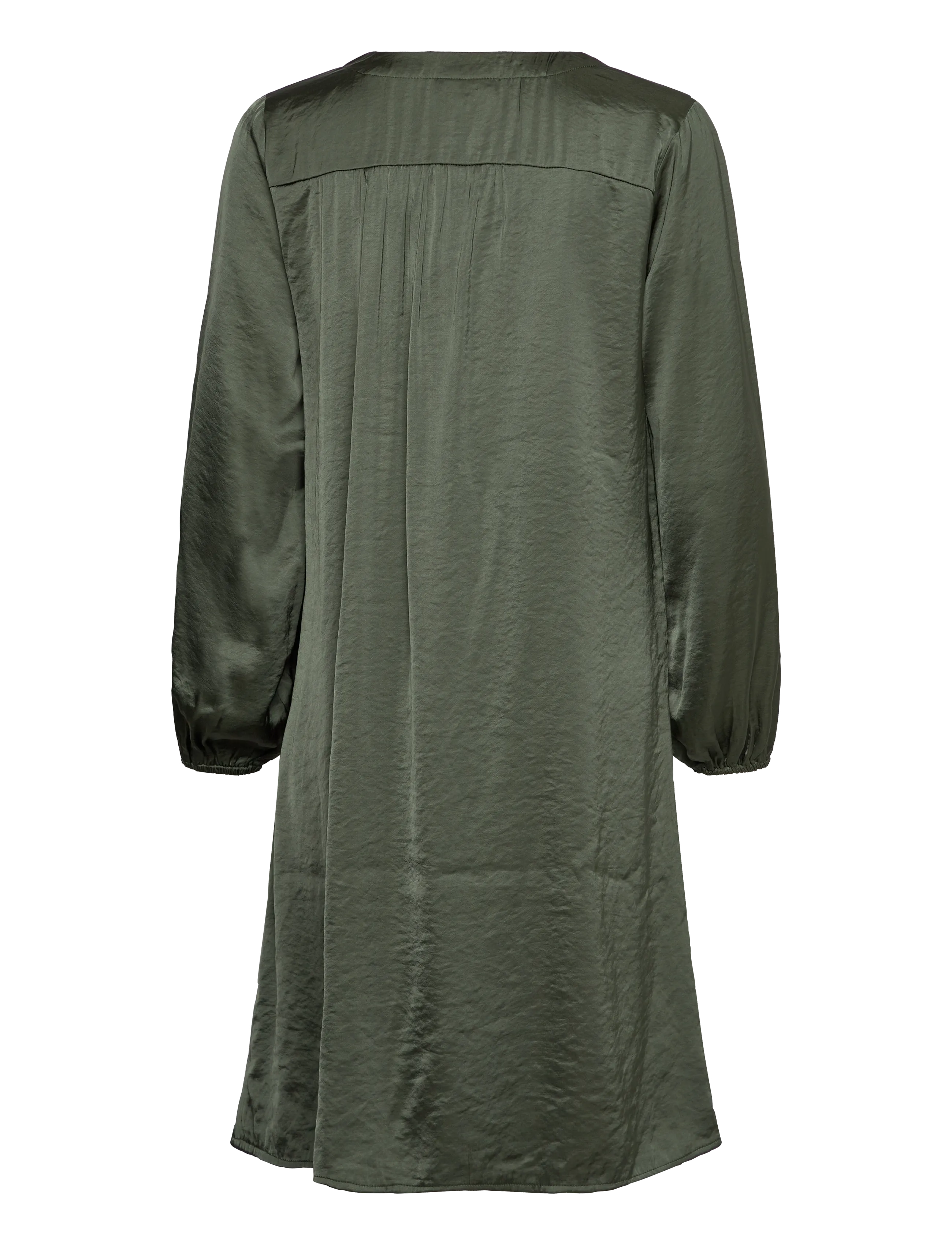 FREE/QUENT - Dress from Freequent in a beautiful satin material. The dress has long sleeves, - wrap dresses - kombu green - 1