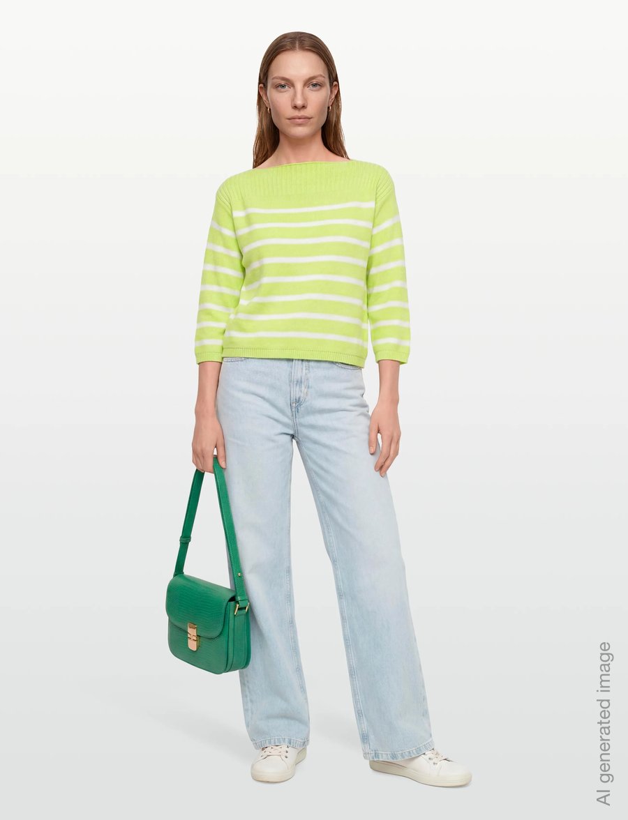 FREE/QUENT - FQSANA-PULLOVER - pullover - sharp green w. star off-white - 0