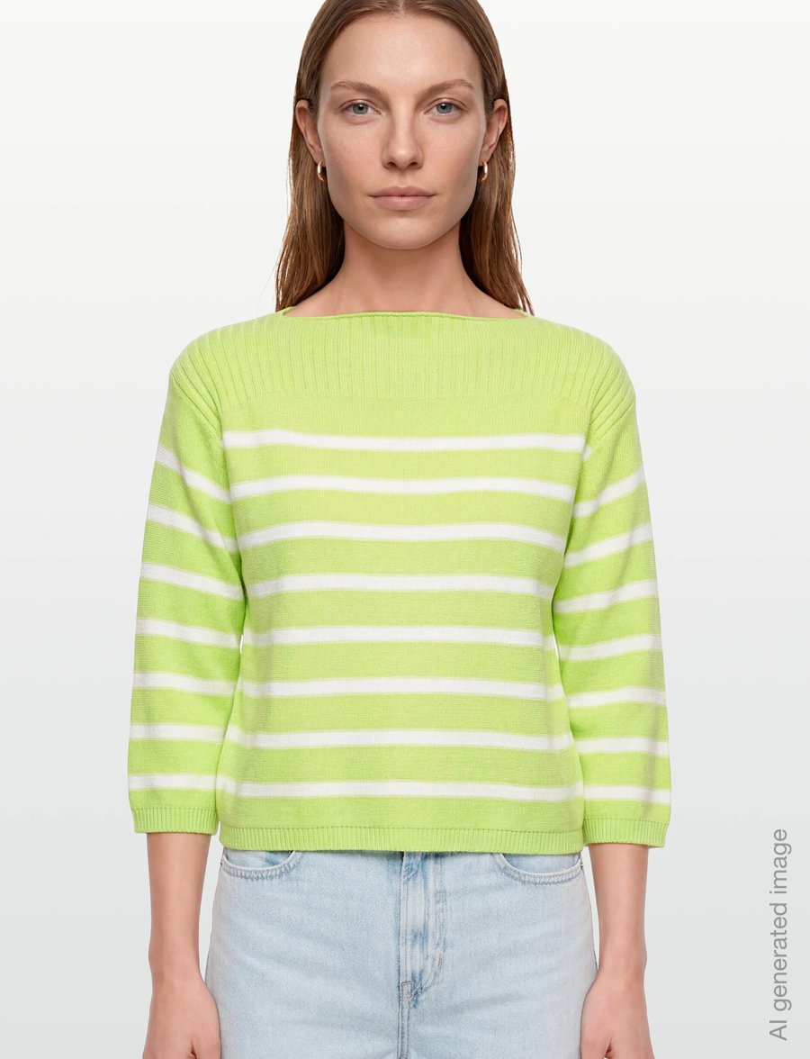 FREE/QUENT - FQSANA-PULLOVER - pullover - sharp green w. star off-white - 3