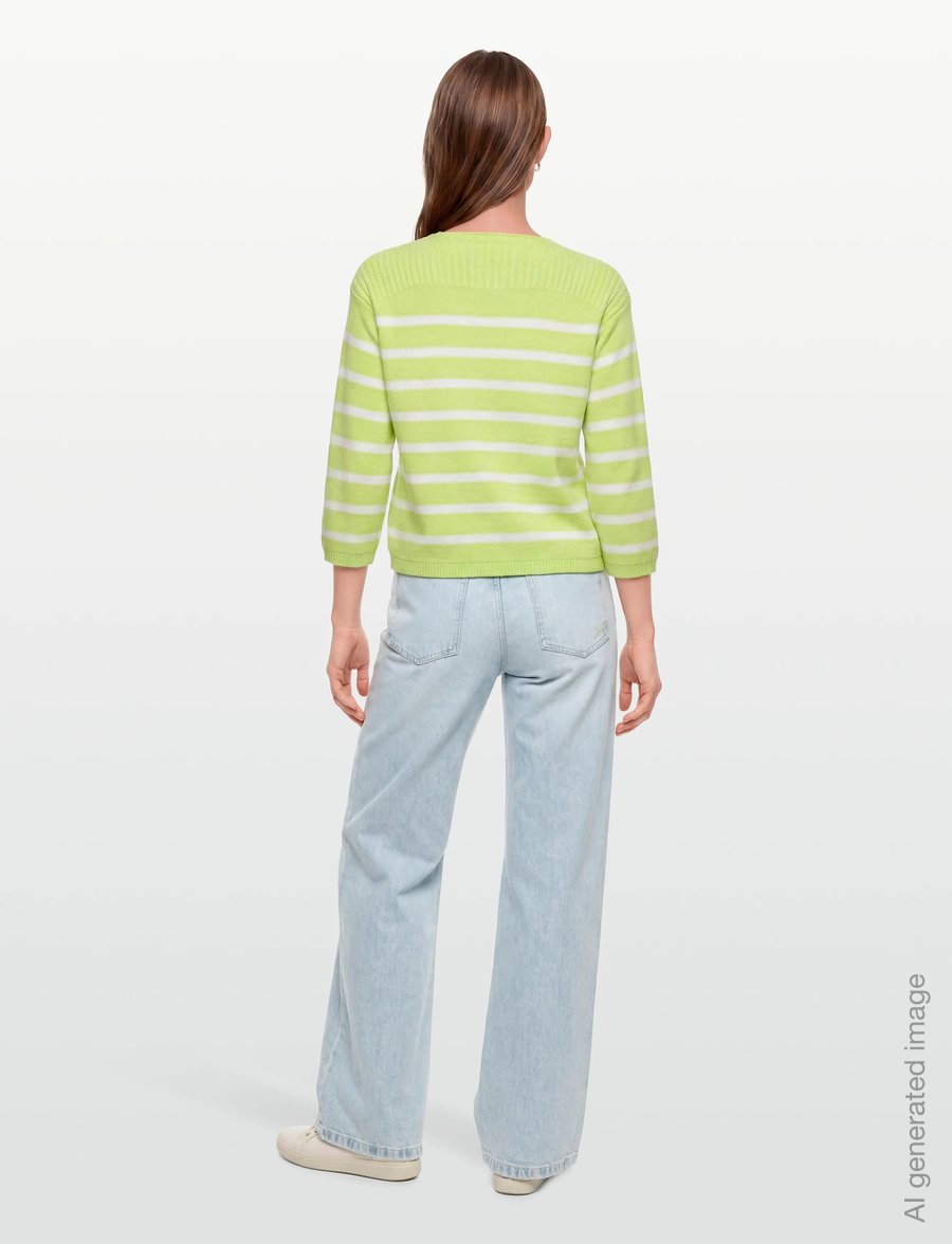 FREE/QUENT - FQSANA-PULLOVER - pullover - sharp green w. star off-white - 4