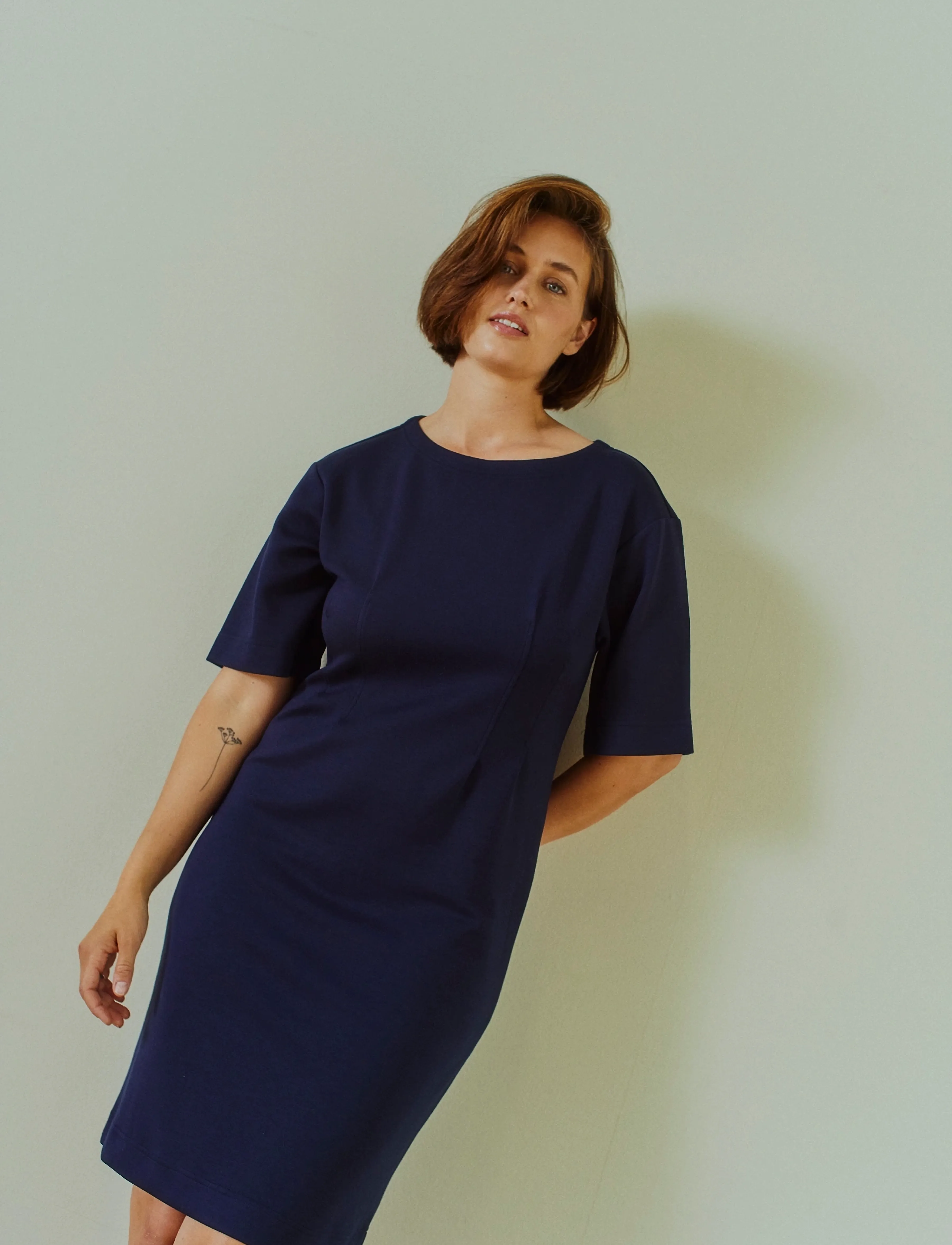 FREE/QUENT FQLUCINDA-DRESS - Midiklänningar - NAVY BLAZER / navy