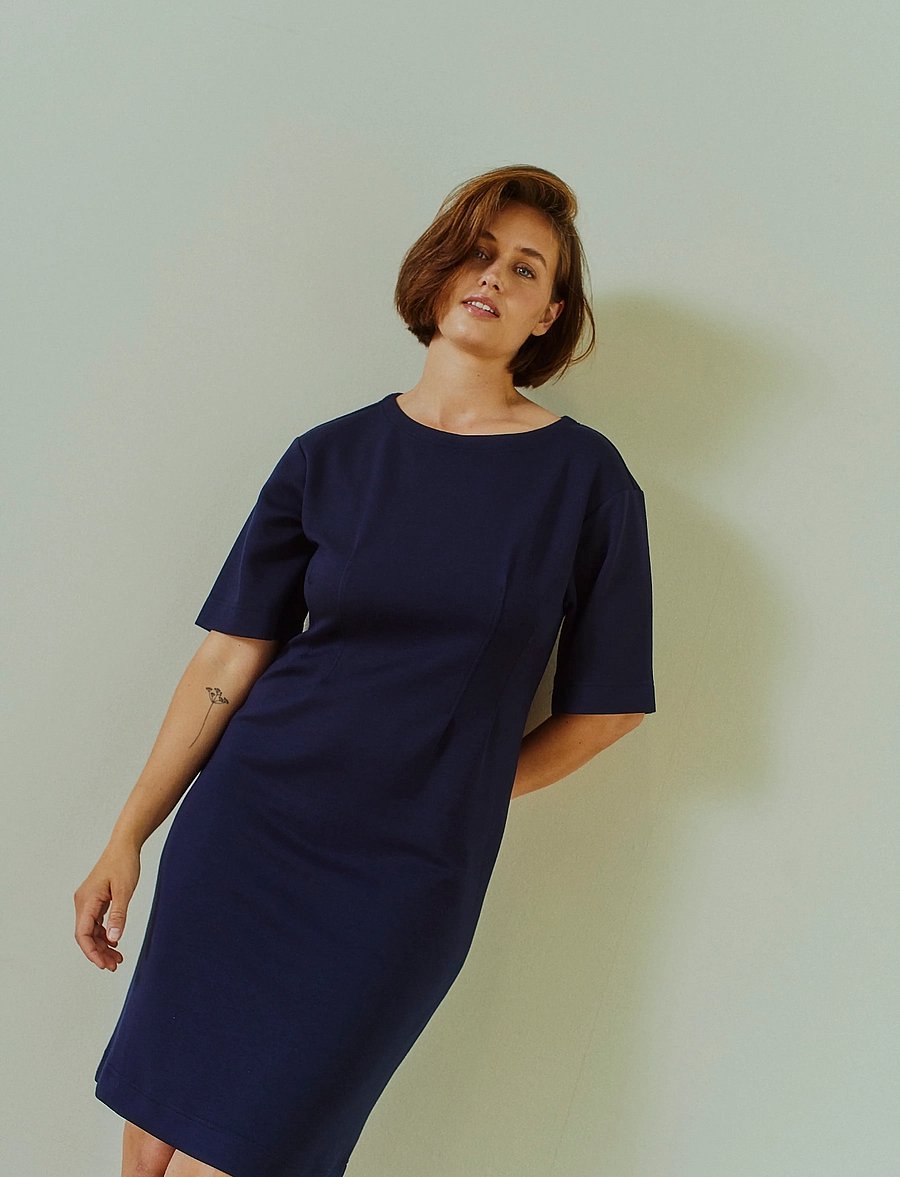 FREE/QUENT - FQLUCINDA-DRESS - t-shirtklänningar - navy blazer - 0