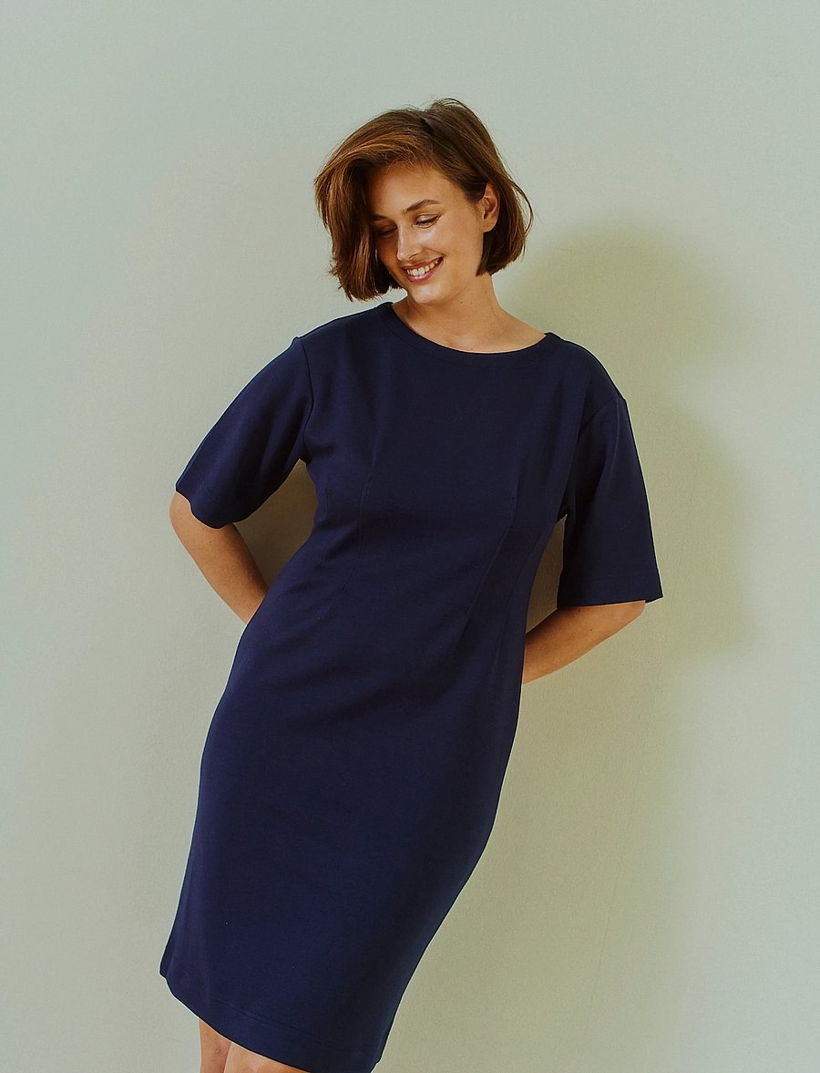 FREE/QUENT - FQLUCINDA-DRESS - t-shirtklänningar - navy blazer - 3