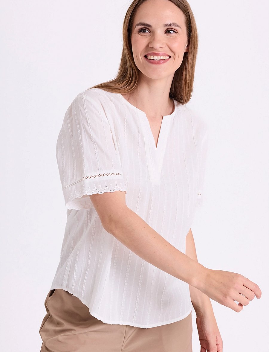 FREE/QUENT - FQANE-BLOUSE - kurzärmelige blusen - star off-white - 0