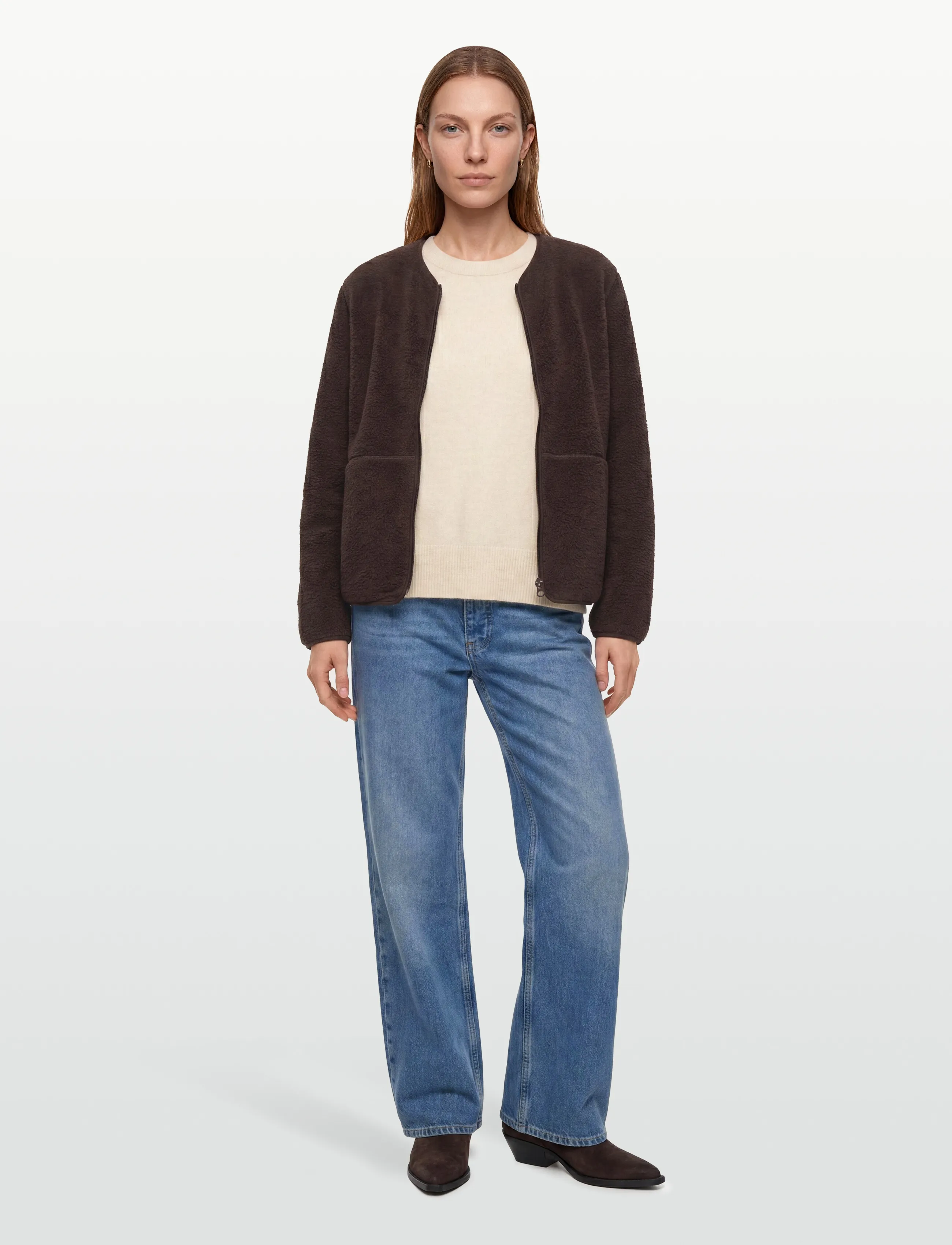 FREE/QUENT FQTEDDY-JACKET - Sztuczne futro - COFFEE BEAN / brown