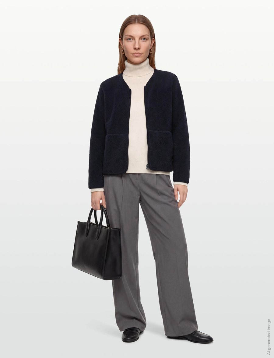 FREE/QUENT - FQTEDDY-JACKET - kunstpelz - navy blazer - 0