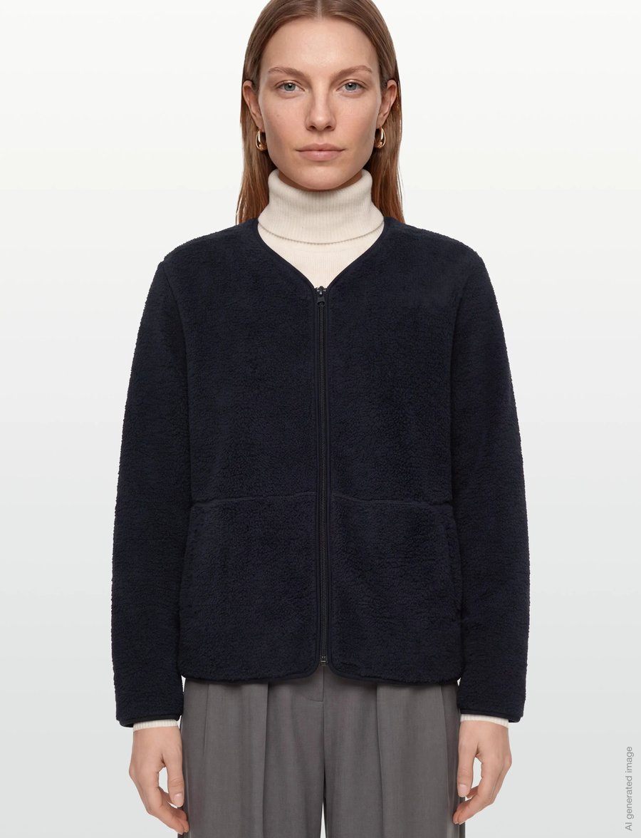 FREE/QUENT - FQTEDDY-JACKET - kunstpelz - navy blazer - 3