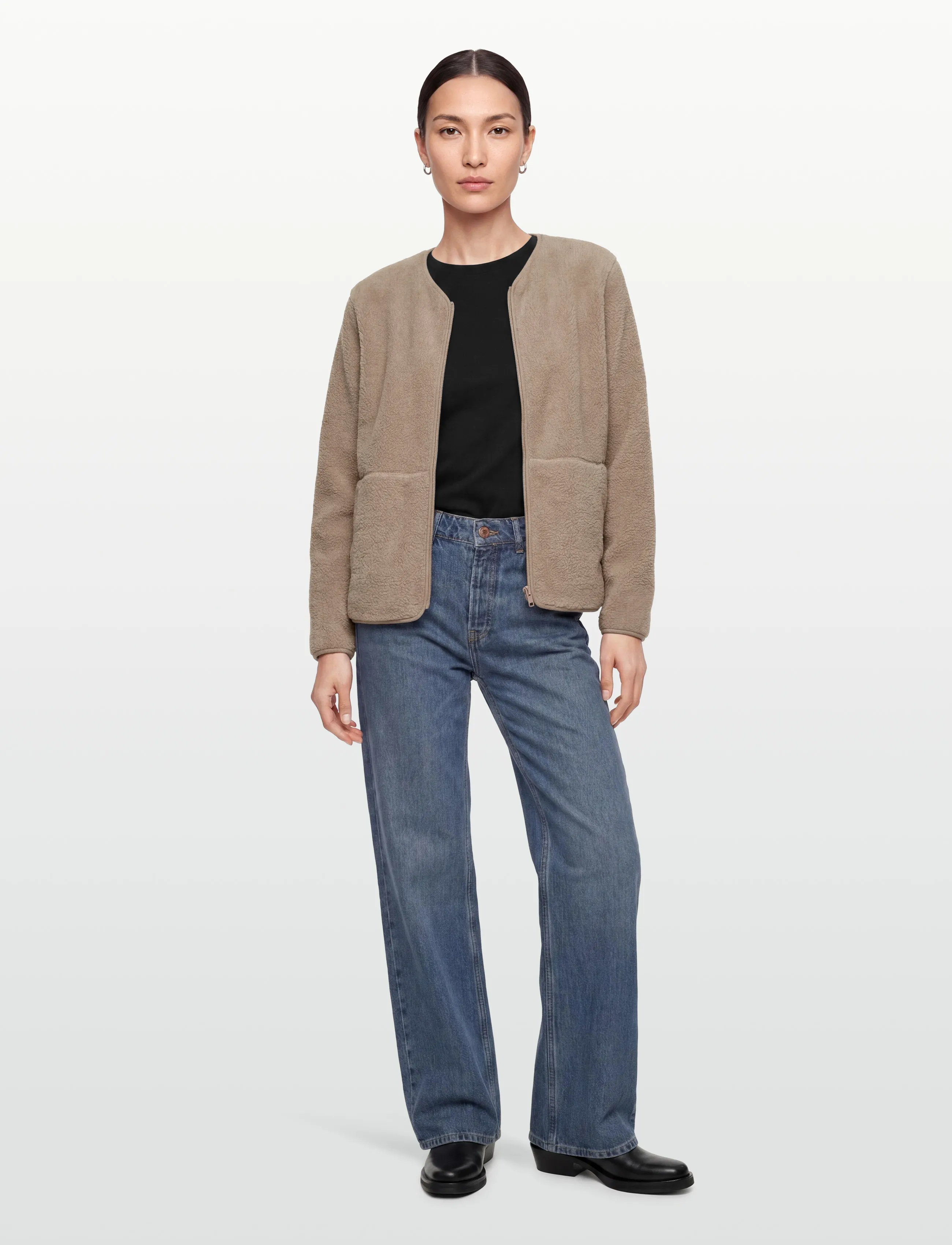 FREE/QUENT - FQTEDDY-JACKET - kunstkarusnahk - simply taupe - 0