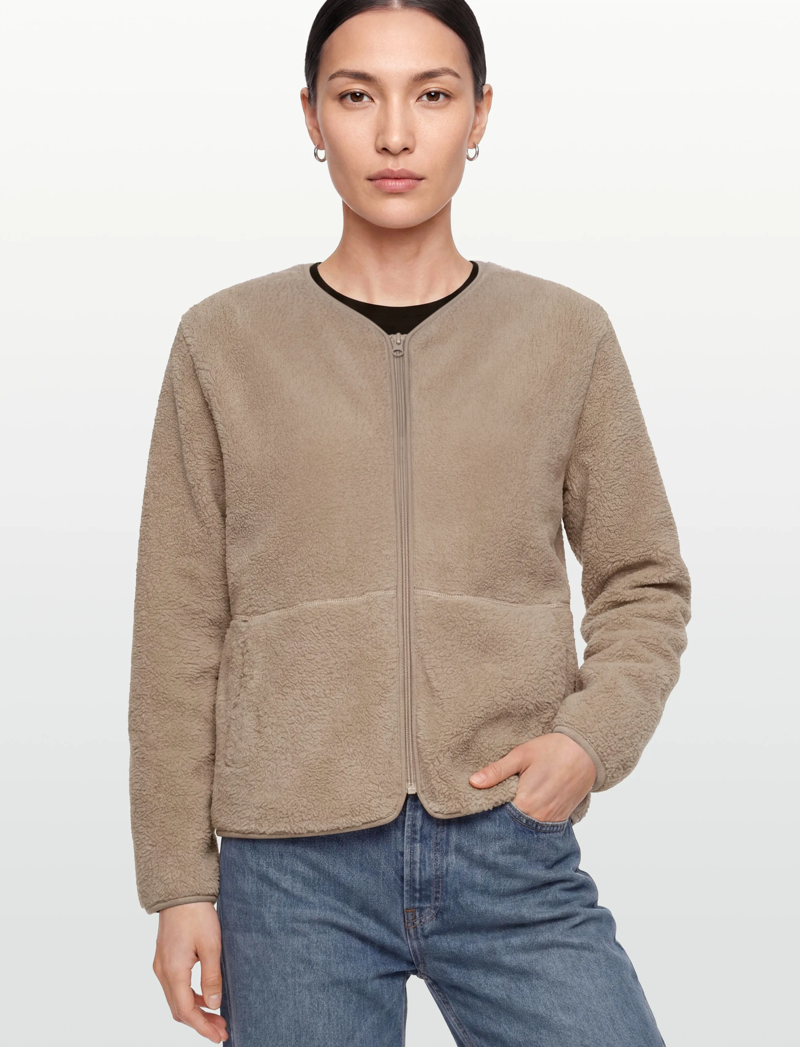 FREE/QUENT - FQTEDDY-JACKET - kunstkarusnahk - simply taupe - 3