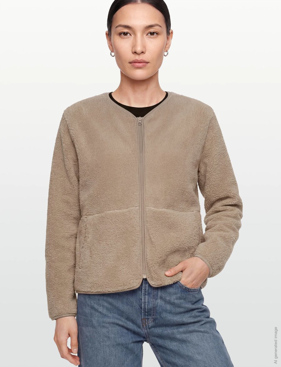 FREE/QUENT - FQTEDDY-JACKET - faux fur jakker - simply taupe - 3