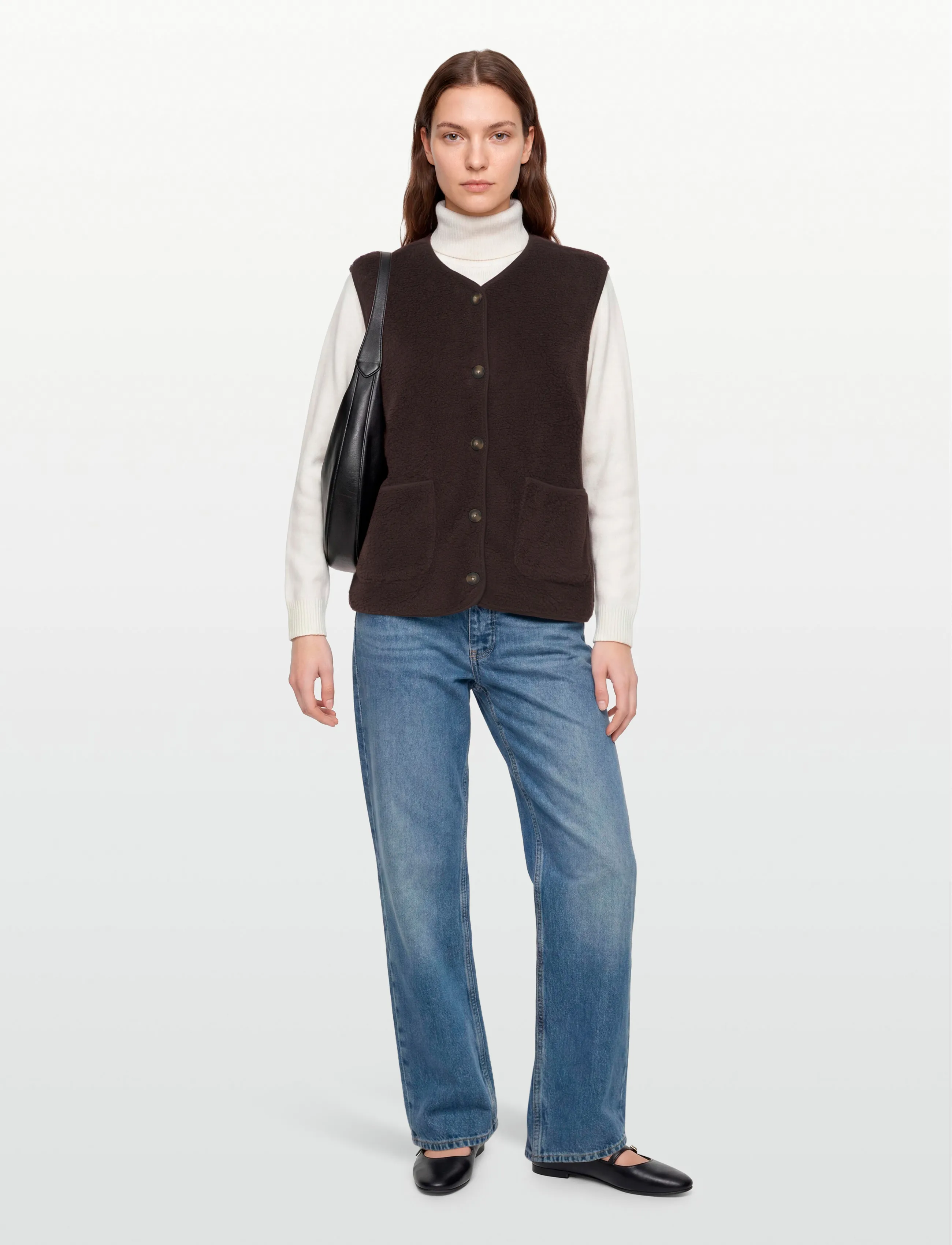 FREE/QUENT Fqteddy-Waistcoat, M, Westen, Braun - Fleece & Teddy Frauen