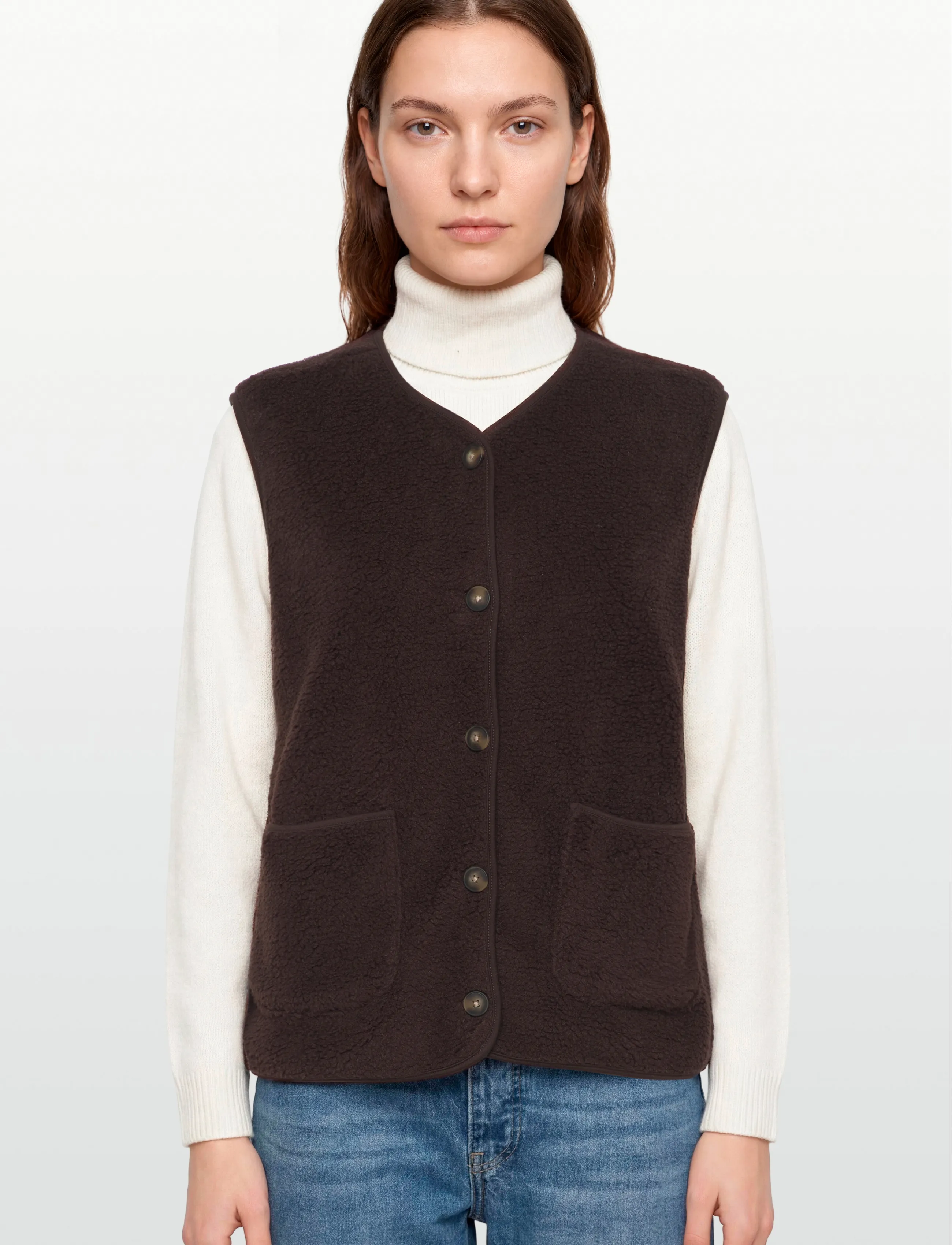 FREE/QUENT - FQTEDDY-WAISTCOAT - fleece- och teddyvästar - coffee bean - 3