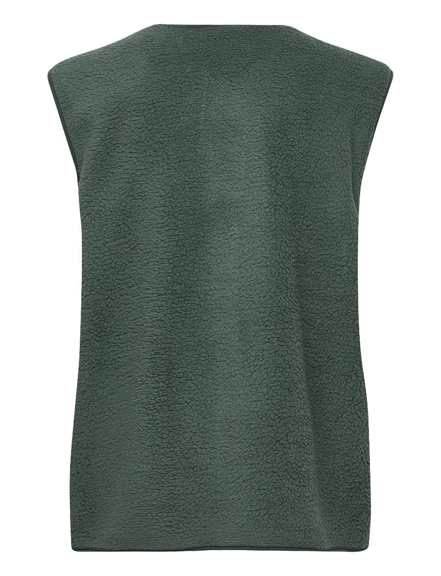 FREE/QUENT - FQTEDDY-WAISTCOAT - teddy-vestid - dark forest - 2