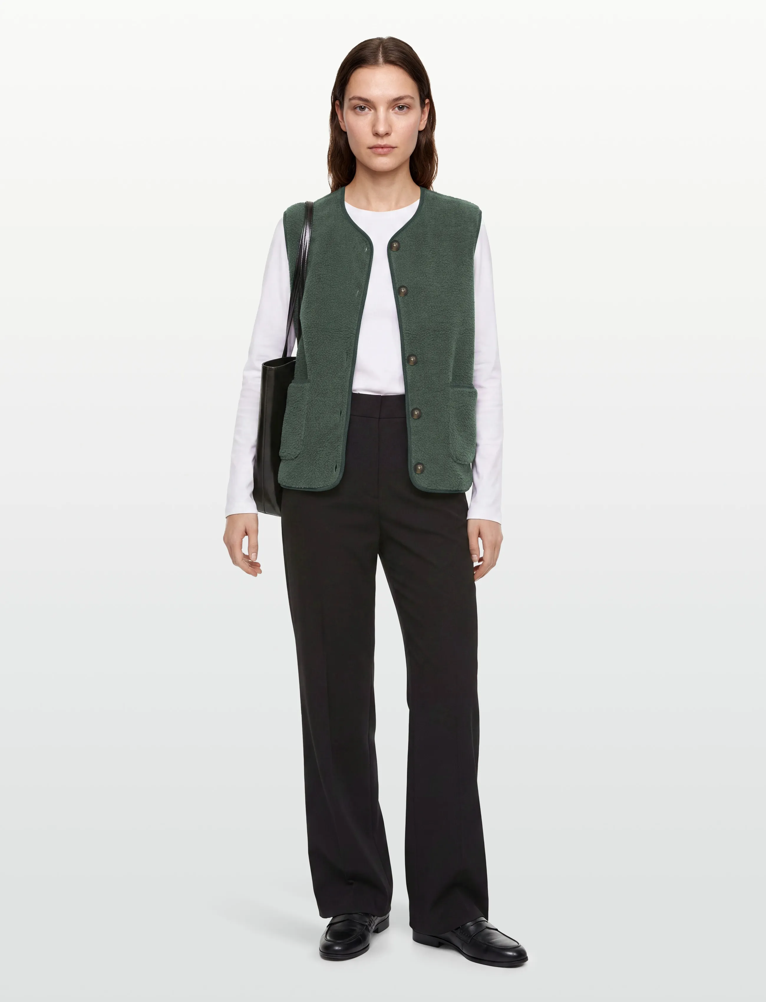 FREE/QUENT - FQTEDDY-WAISTCOAT - fleece- und teddy-westen - dark forest - 0