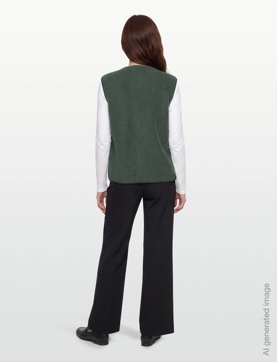 FREE/QUENT - FQTEDDY-WAISTCOAT - teddy-vestid - dark forest - 4