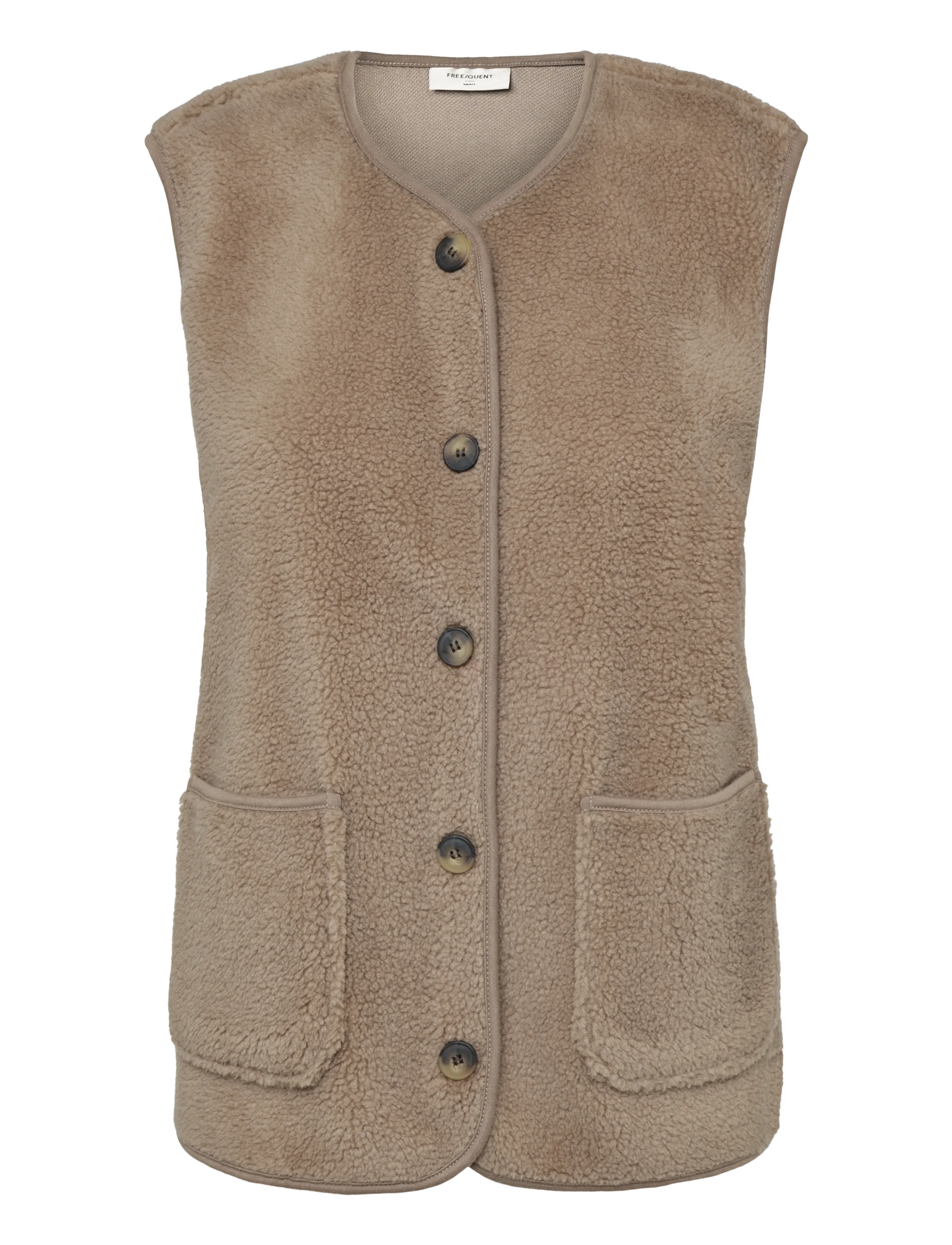 FREE/QUENT FQTEDDY-WAISTCOAT - FREE|QUENT - DESERT TAUPE / beige