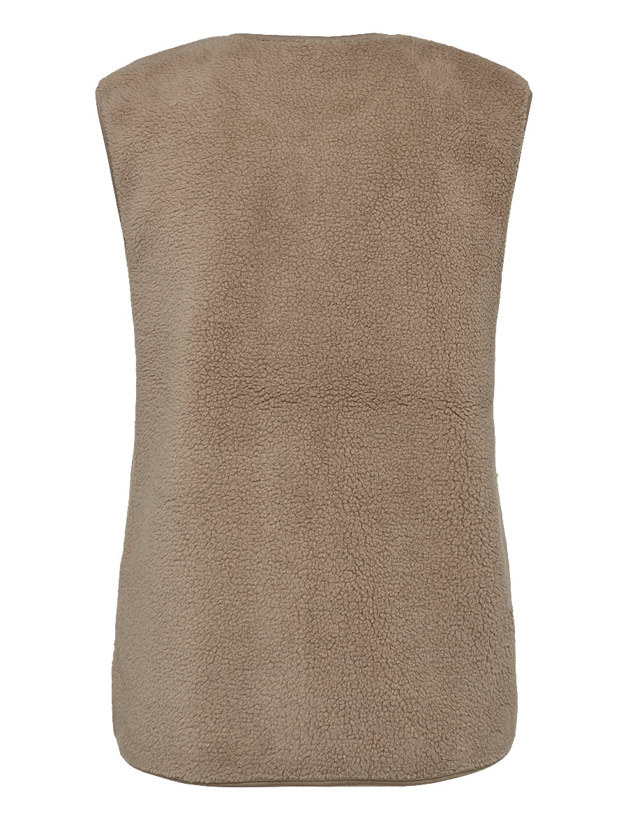 FREE/QUENT - FQTEDDY-WAISTCOAT - fleece- og teddyveste - desert taupe - 2