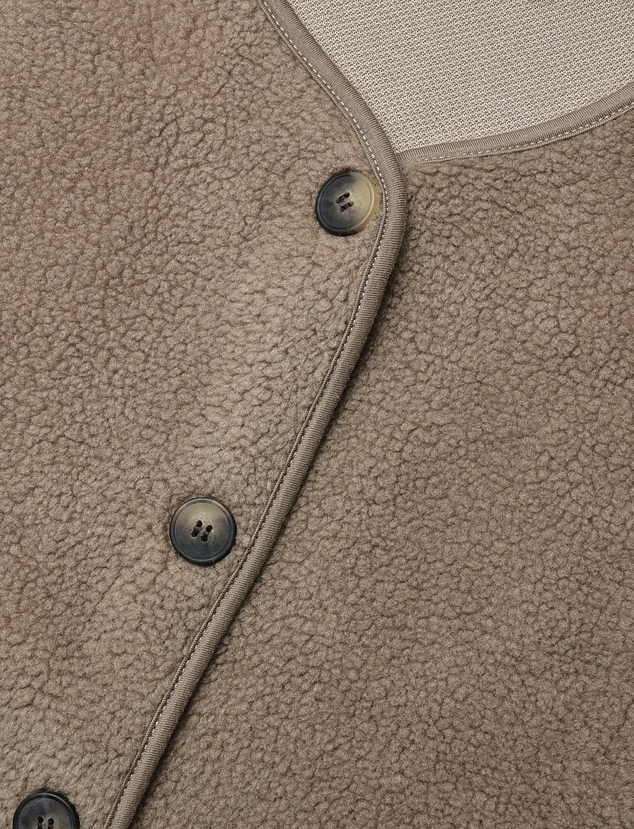 FREE/QUENT - FQTEDDY-WAISTCOAT - fleece- og teddyveste - desert taupe - 4