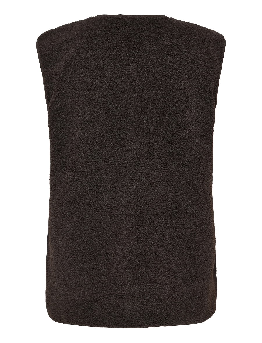 FREE/QUENT - FQTEDDY-WAISTCOAT - teddy-vestid - mole - 1
