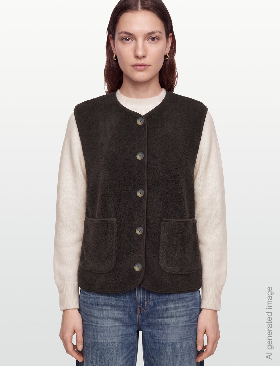 FREE/QUENT - FQTEDDY-WAISTCOAT - fleece- och teddyvästar - mole - 3
