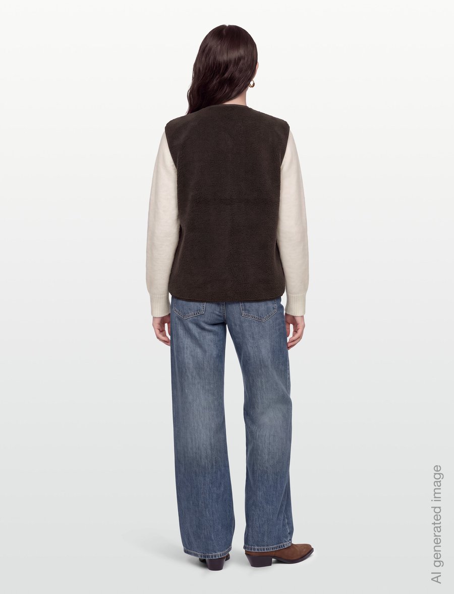 FREE/QUENT - FQTEDDY-WAISTCOAT - fleece- och teddyvästar - mole - 4