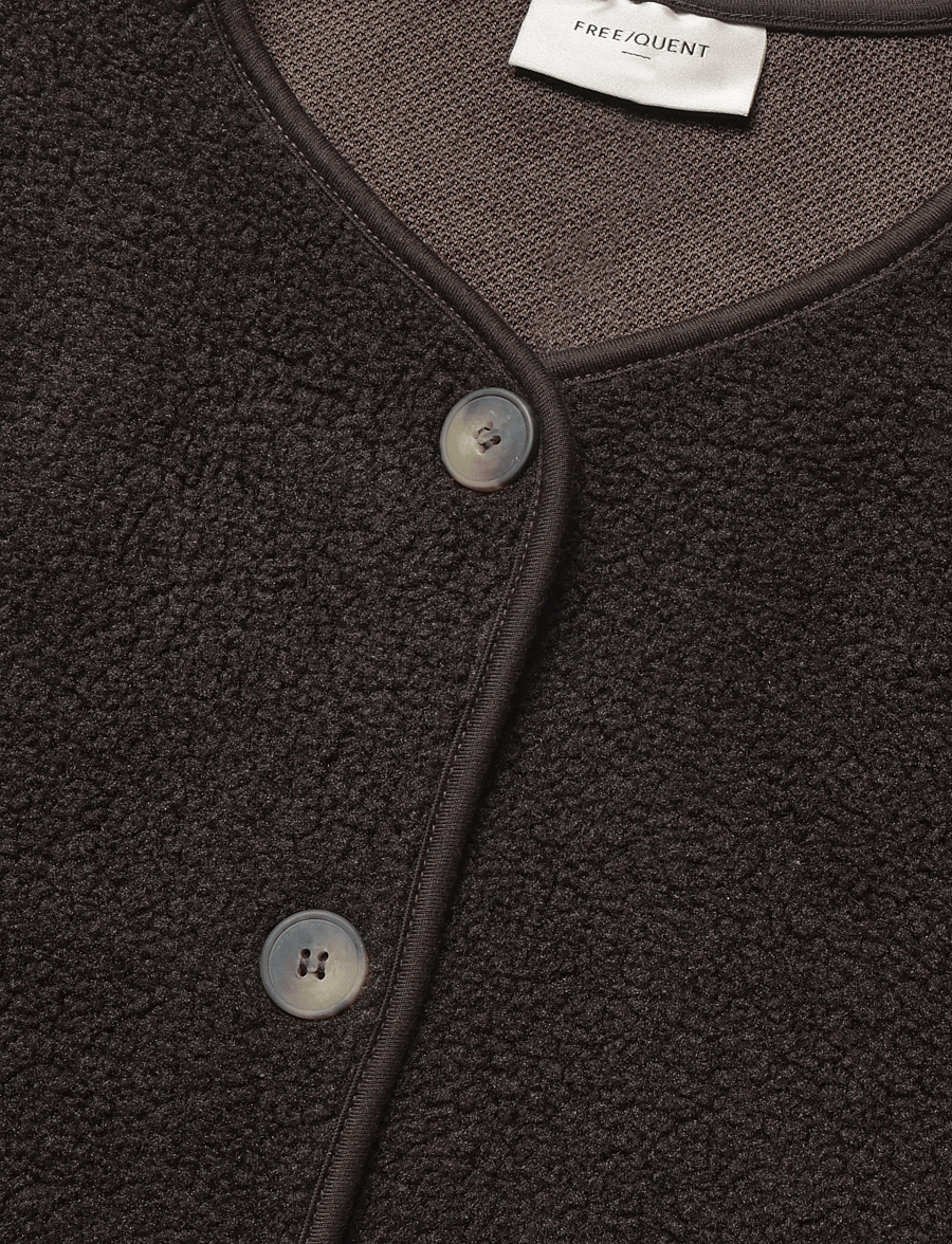 FREE/QUENT - FQTEDDY-WAISTCOAT - teddy-vestid - mole - 2