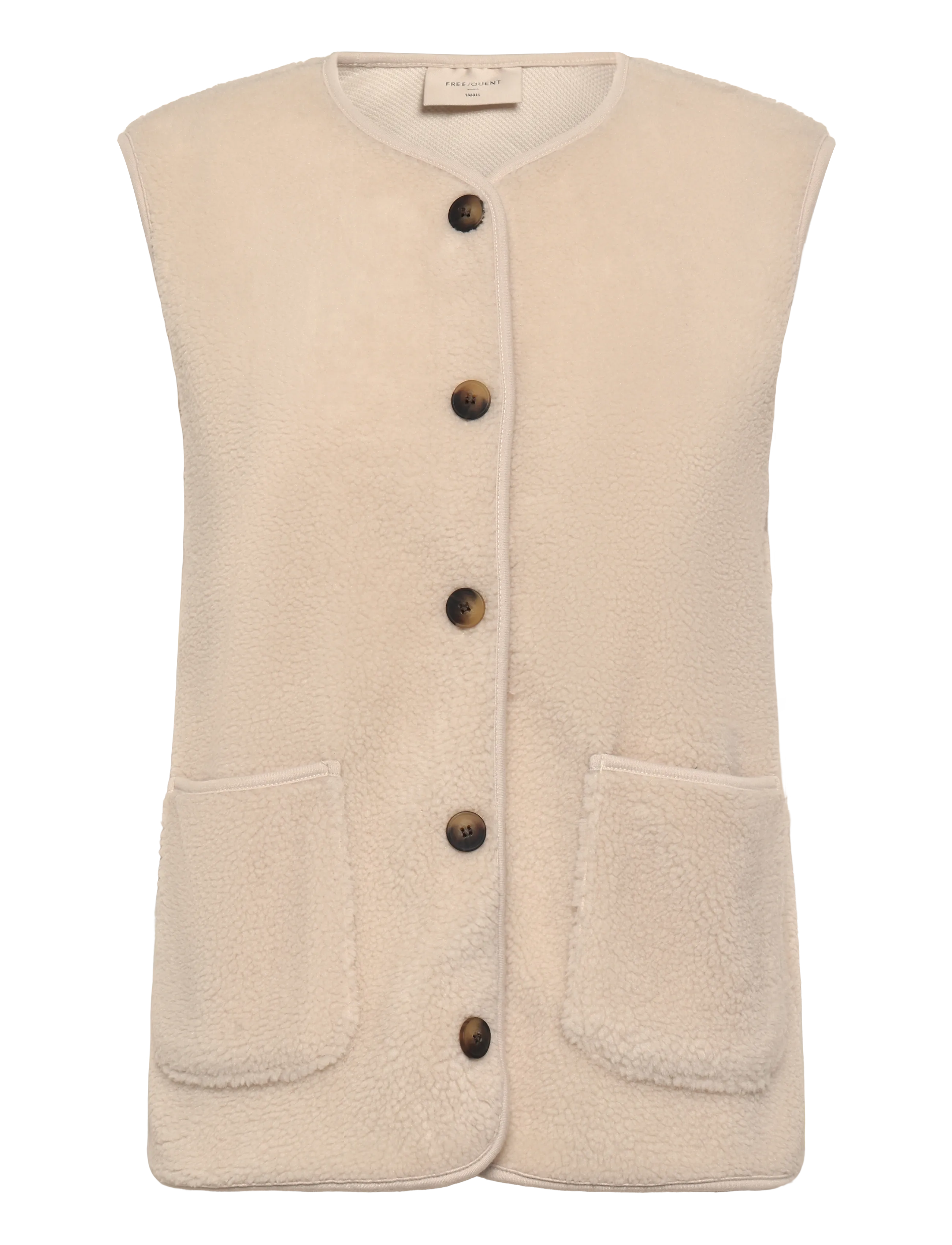 FREE/QUENT FQTEDDY-WAISTCOAT - Kläder - MOONBEAM / cream