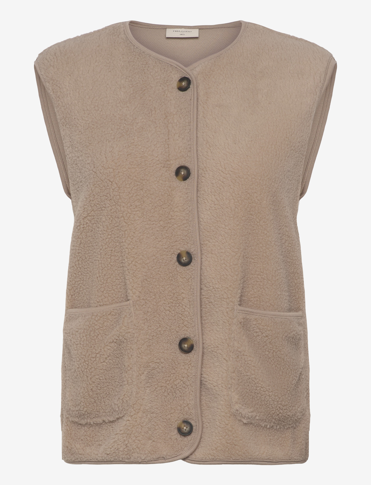 FREE/QUENT - FQTEDDY-WAISTCOAT - fleece- og teddyveste - simply taupe - 1