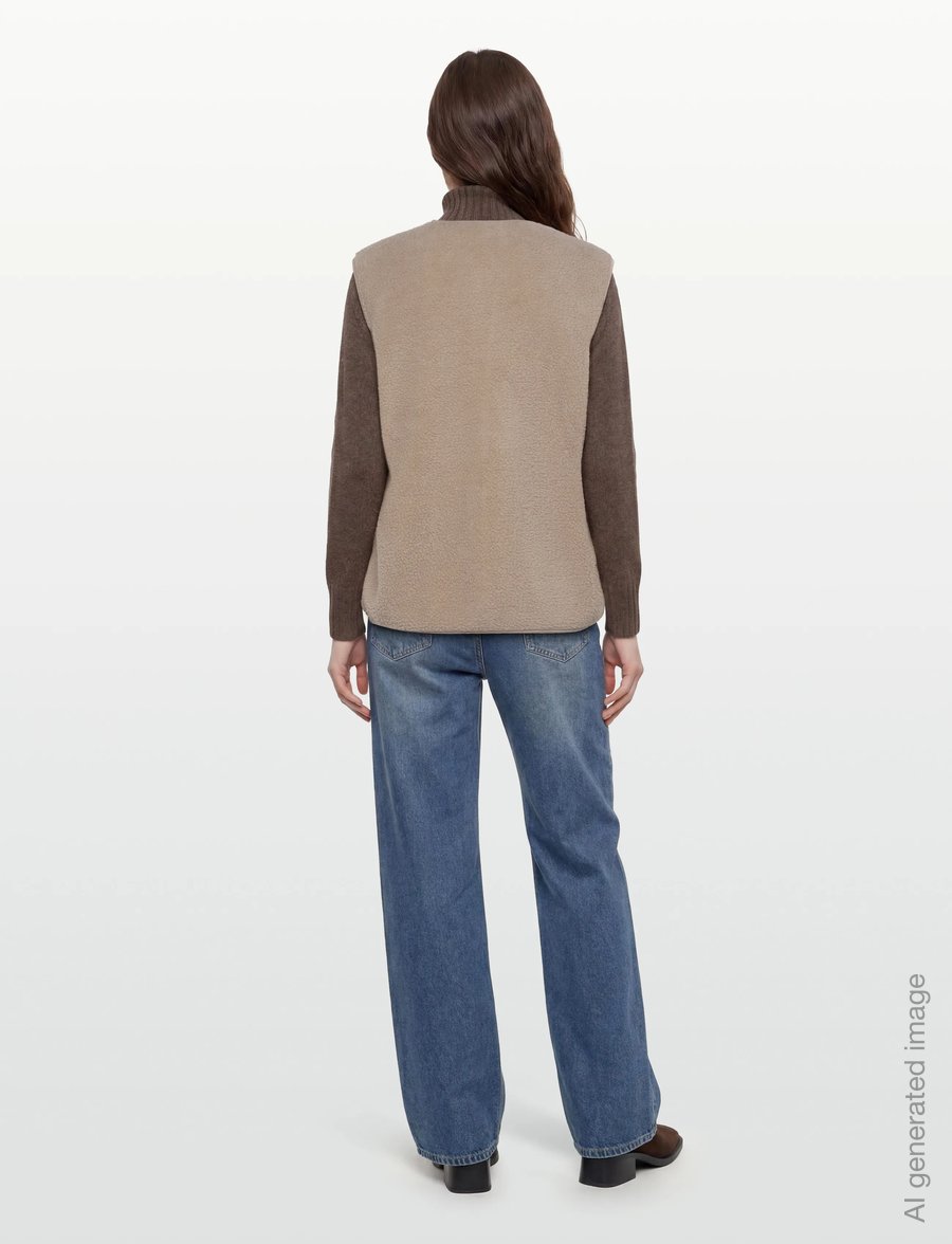 FREE/QUENT - FQTEDDY-WAISTCOAT - fleece & teddy vests - simply taupe - 4