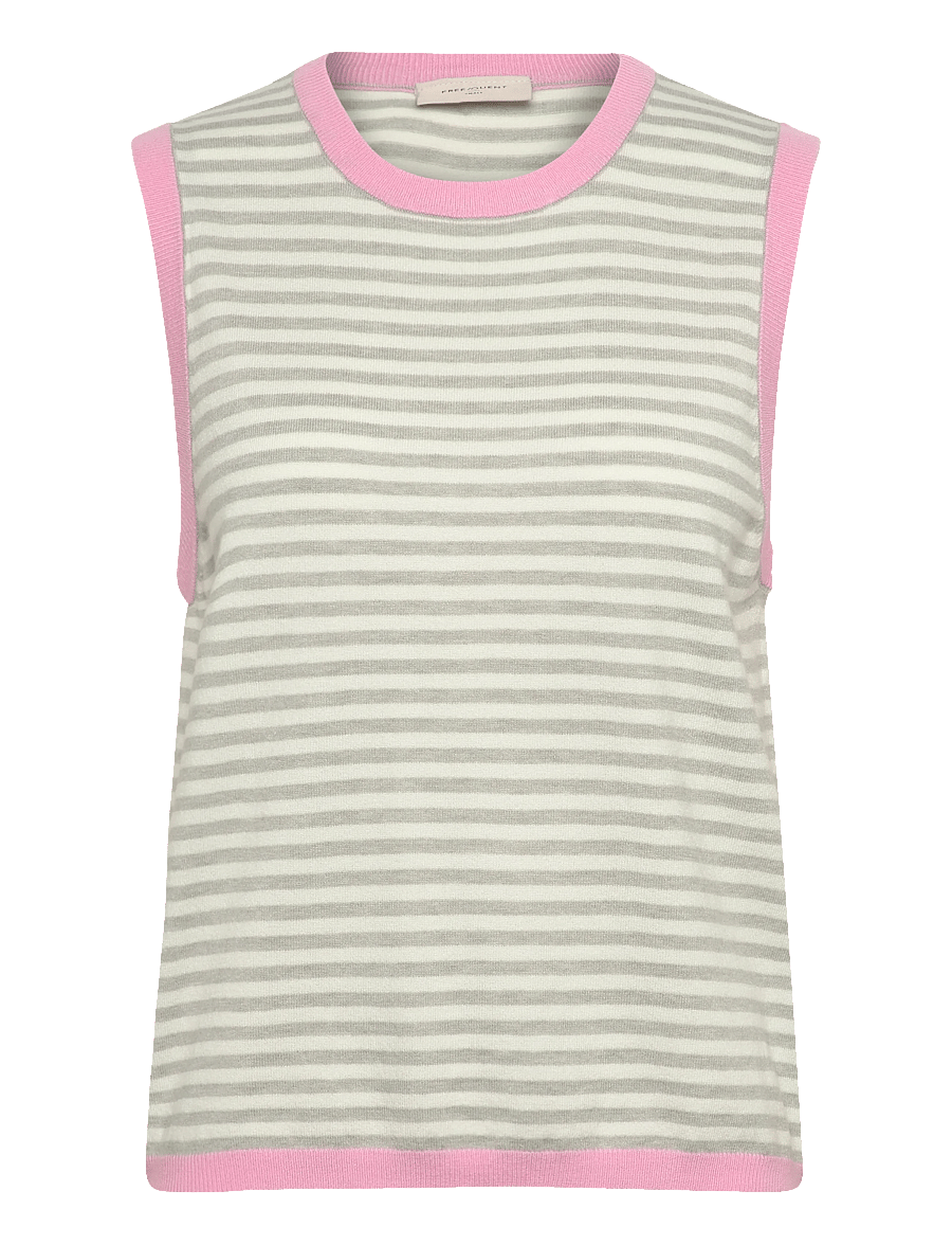 FREE/QUENT - FQZANTI-TOP - linnen - star off-white w. sweet lilac - 1