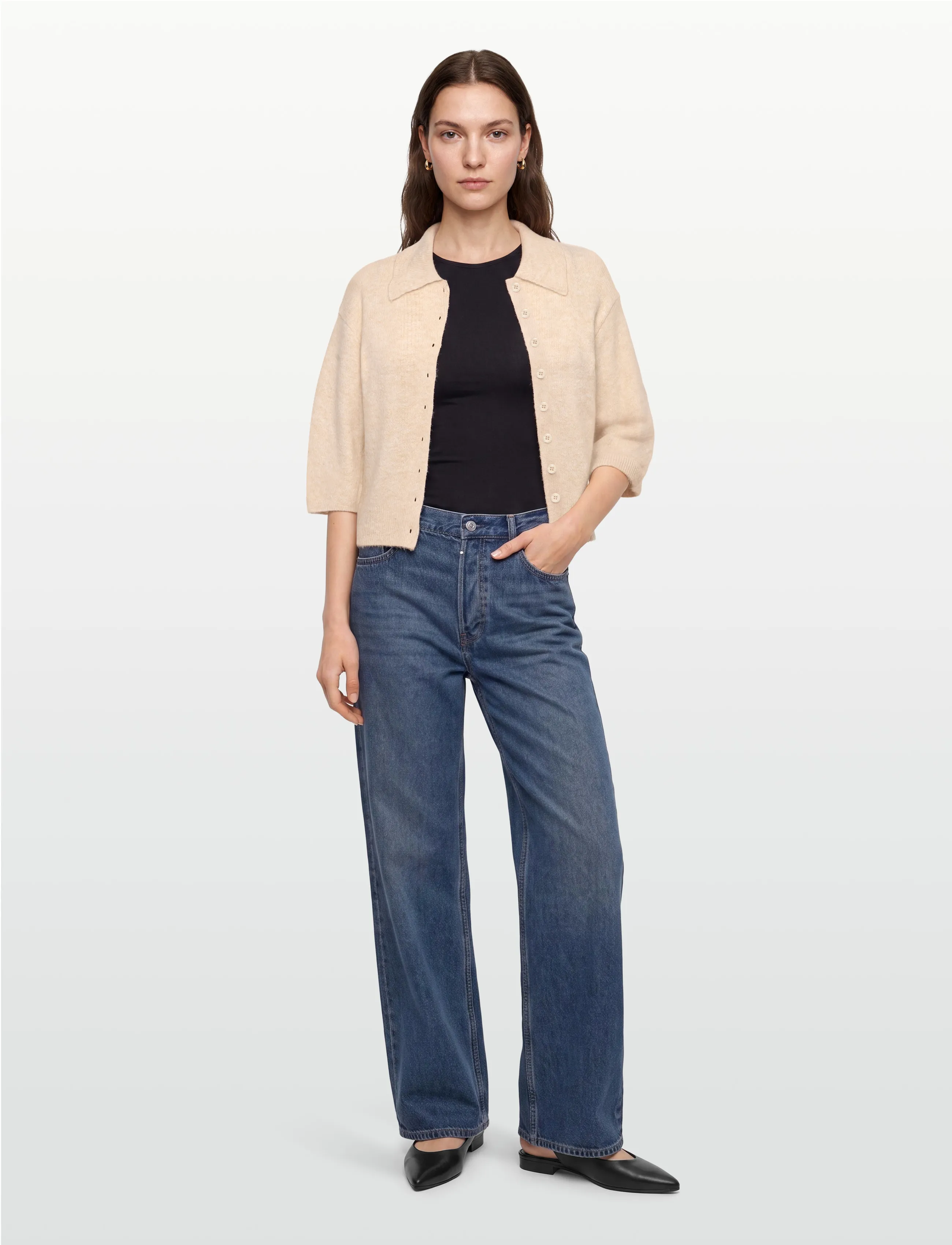 FREE/QUENT Fqsammie-Cardigan, L, Beige, Strik > Trøjer, Dame