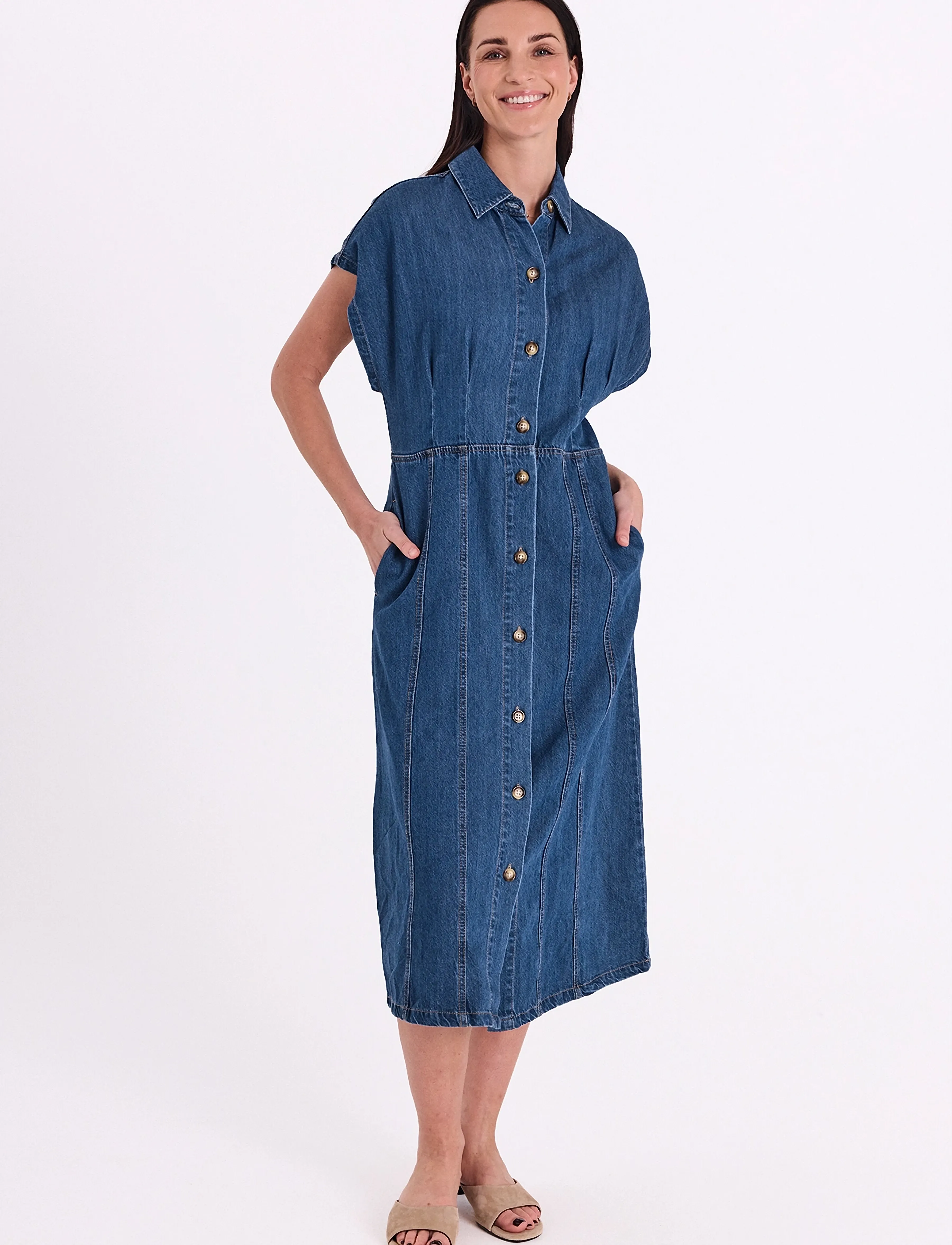 FREE/QUENT FQALIA-DRESS - Suvekleidid - MEDIUM BLUE DENIM / blue