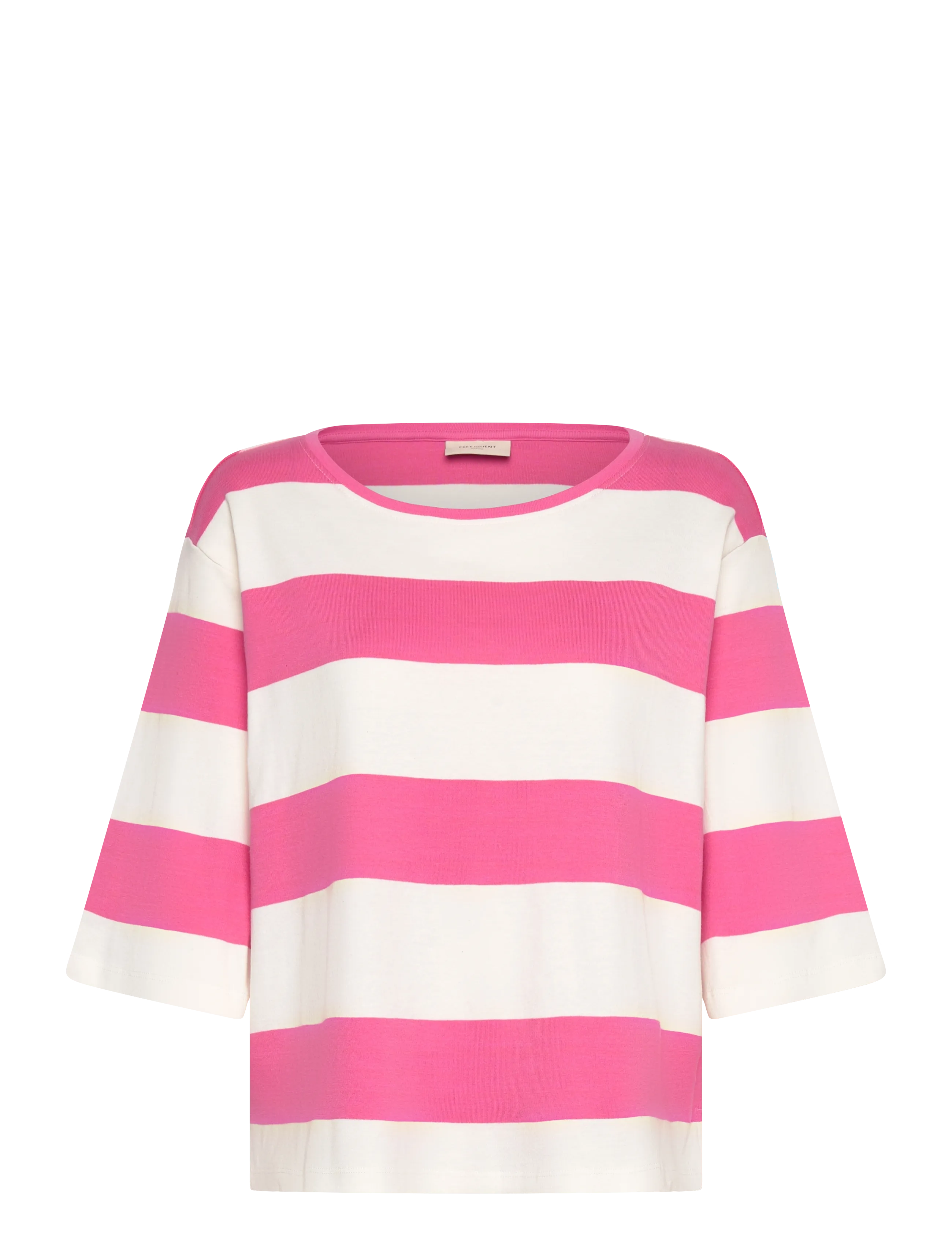 FREE/QUENT FQFAMILA-TEE - Freequent - STAR OFF-WHITE W. WILD ORCHID / pink/rose
