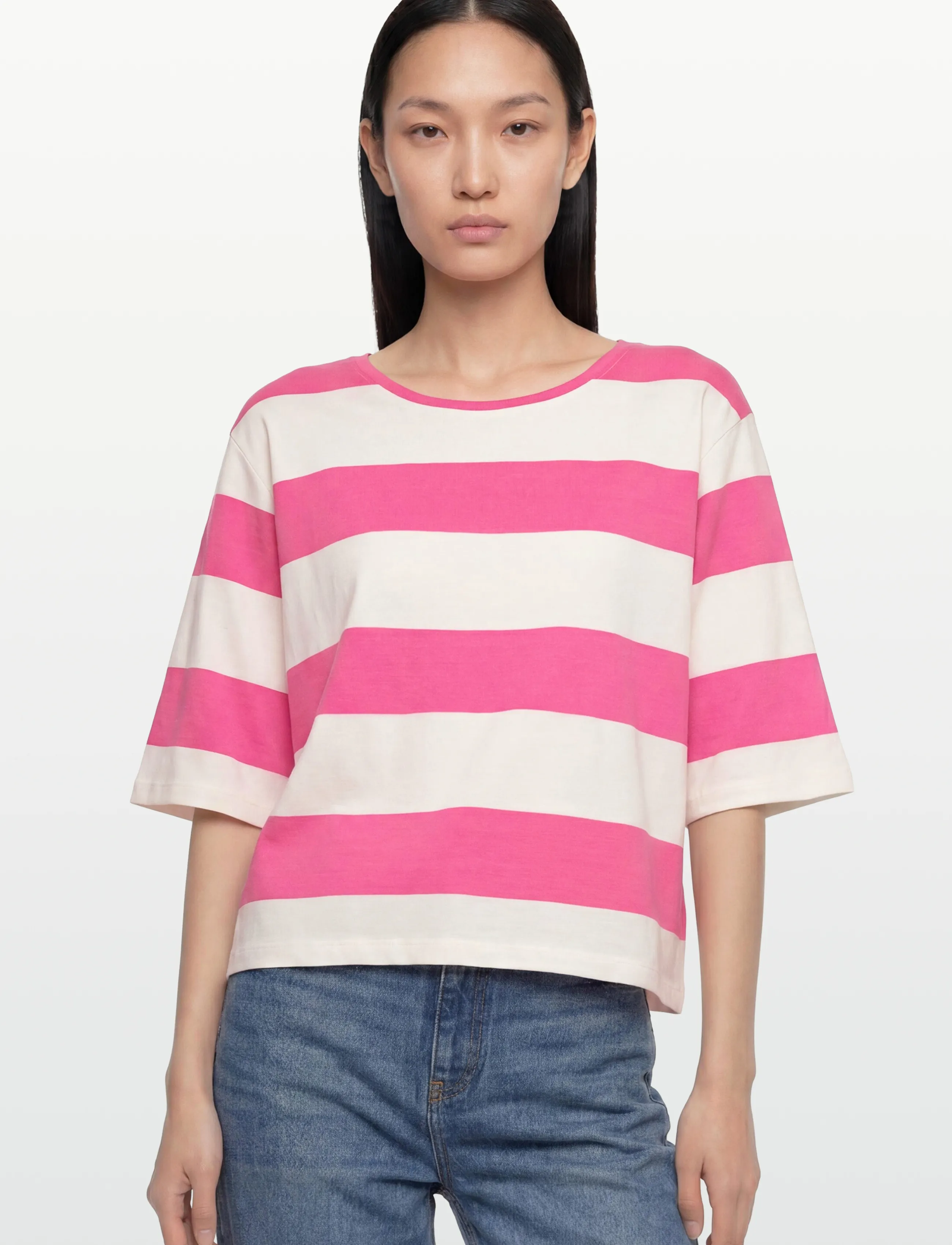 FREE/QUENT - FQFAMILA-TEE - t-shirts - star off-white w. wild orchid - 3