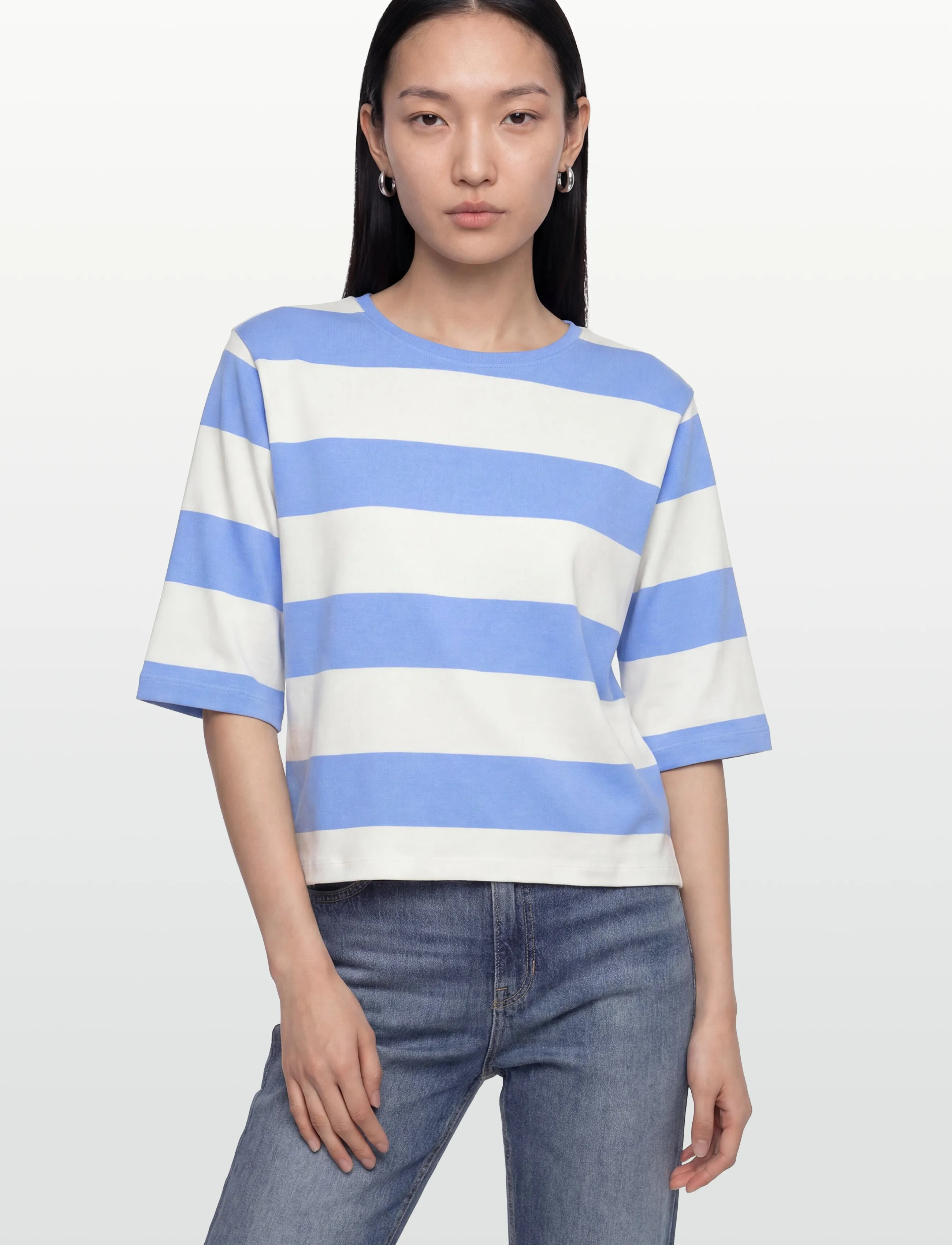 FREE/QUENT - FQFAMILA-TEE - t-shirty - star off-white w. vista blue - 3