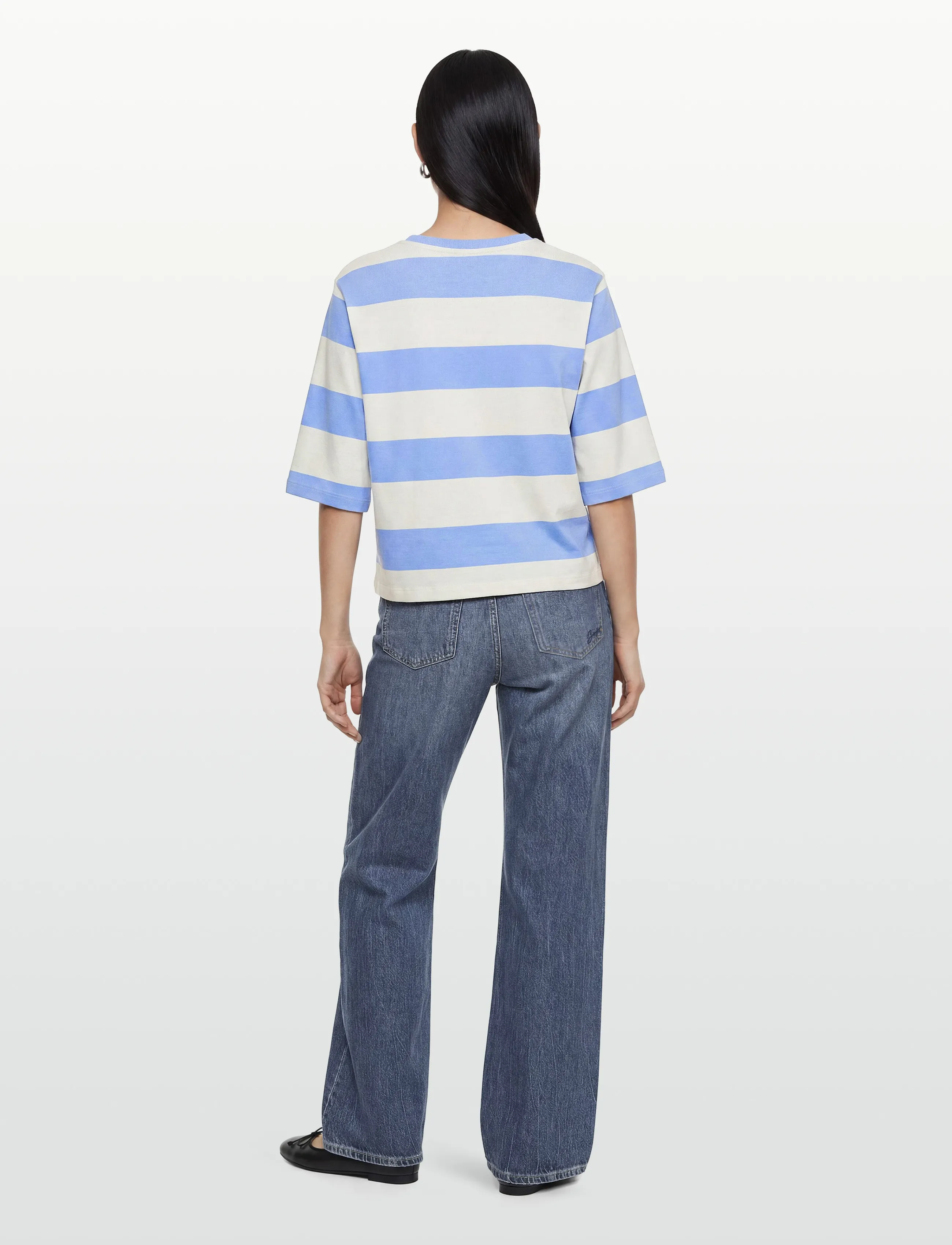 FREE/QUENT - FQFAMILA-TEE - t-shirty - star off-white w. vista blue - 4