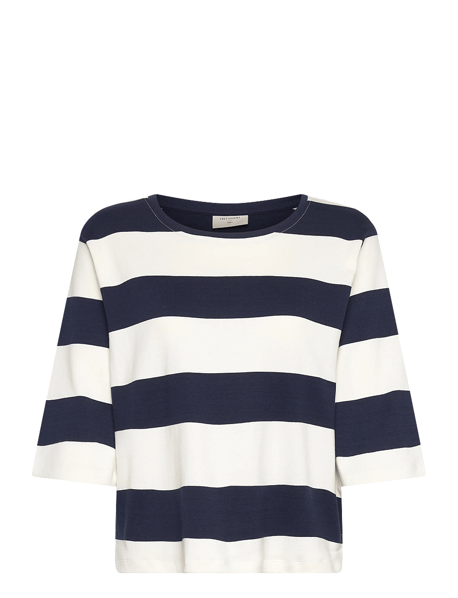 FREE/QUENT - FQFAMILA-TEE - t-shirts - star off-white w. navy blazer - 1
