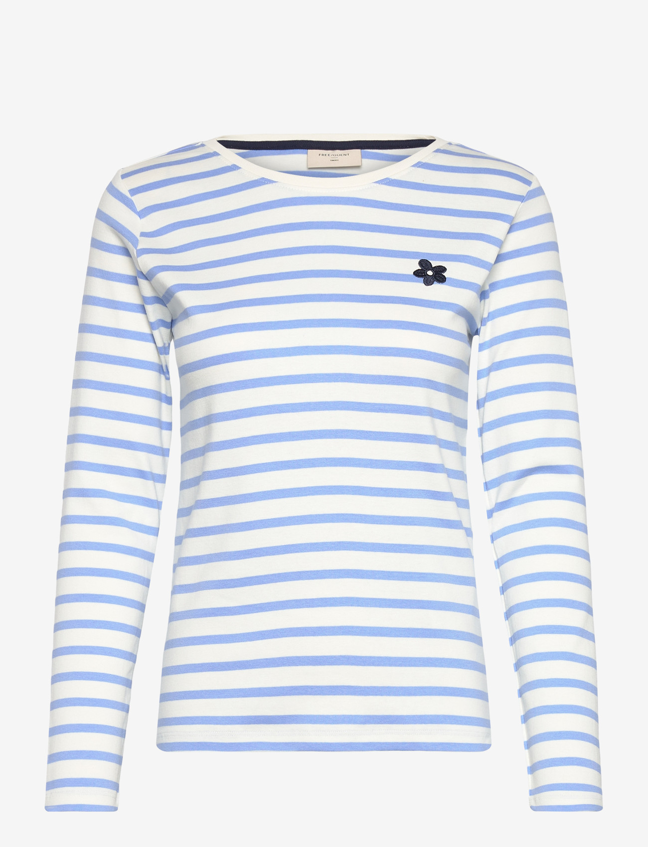 FREE/QUENT - FQFAMILA-TEE - langærmede toppe - star off-white w. vista blue - 1