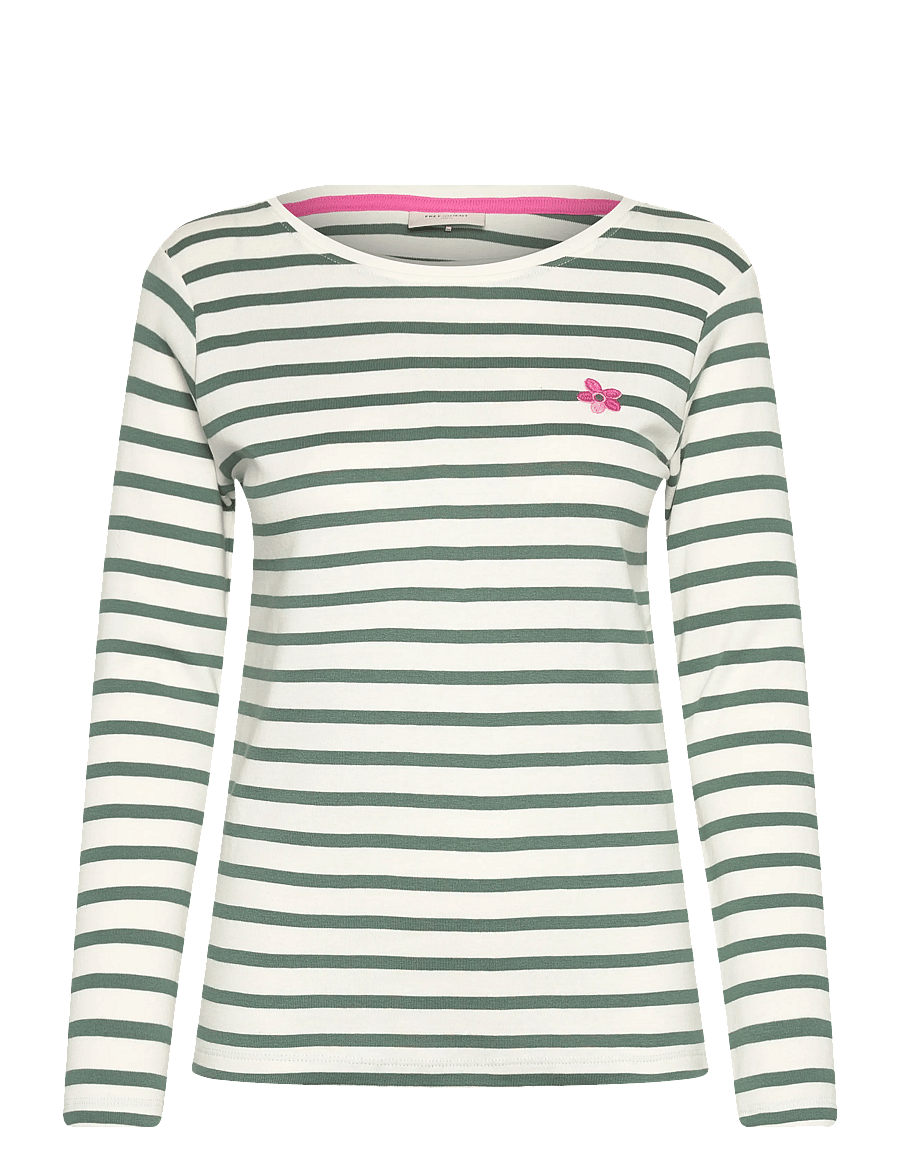 FREE/QUENT - FQFAMILA-TEE - langärmlige tops - star off-white w. dark forest - 1