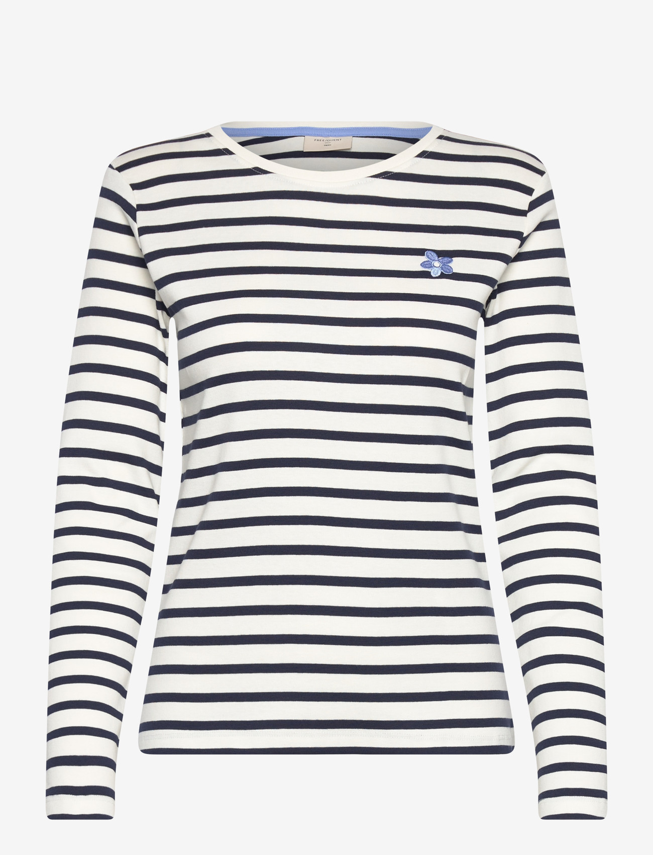 FREE/QUENT - FQFAMILA-TEE - långärmade toppar - star off-white w. navy blazer - 0
