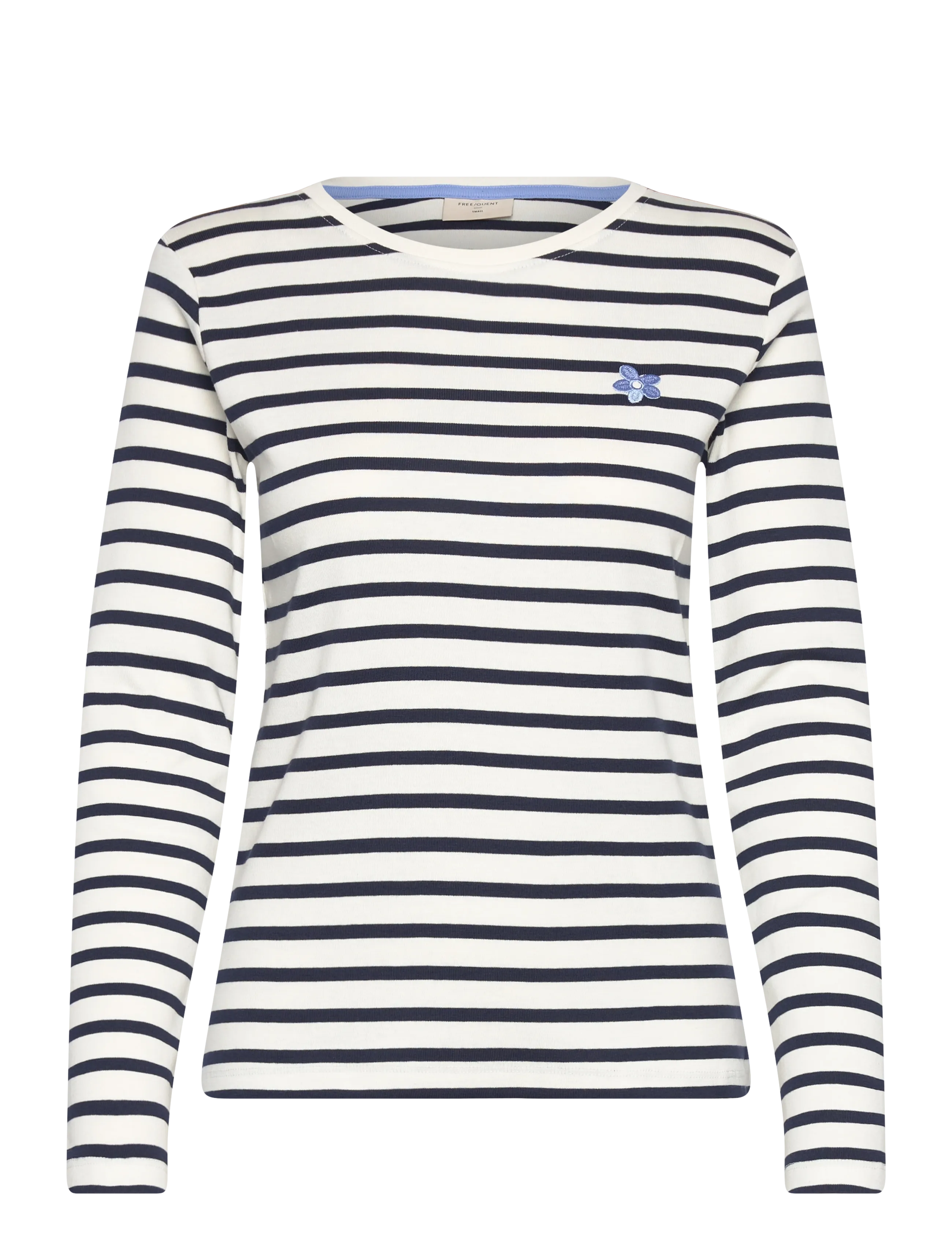 FREE/QUENT FQFAMILA-TEE - Langærmede toppe - STAR OFF-WHITE W. NAVY BLAZER / navy