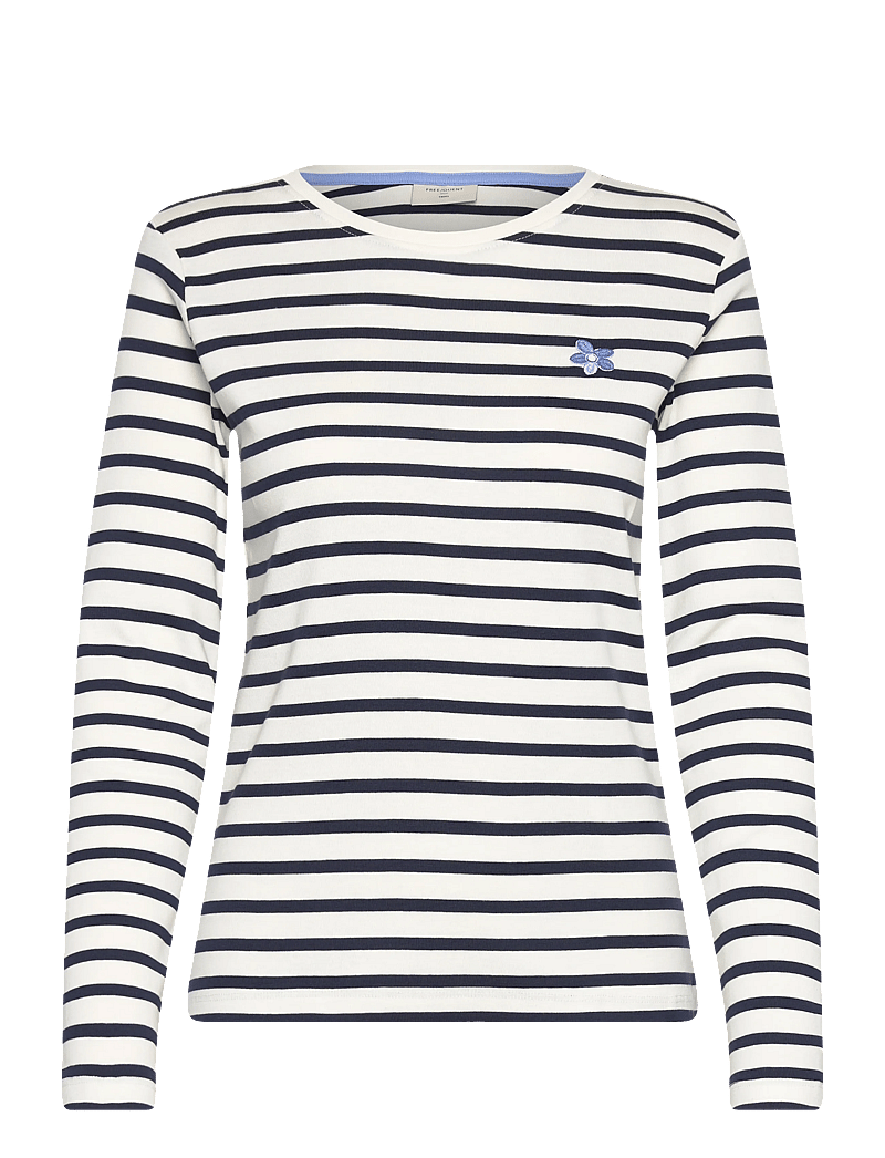 FREE/QUENT - FQFAMILA-TEE - långärmade toppar - star off-white w. navy blazer - 0