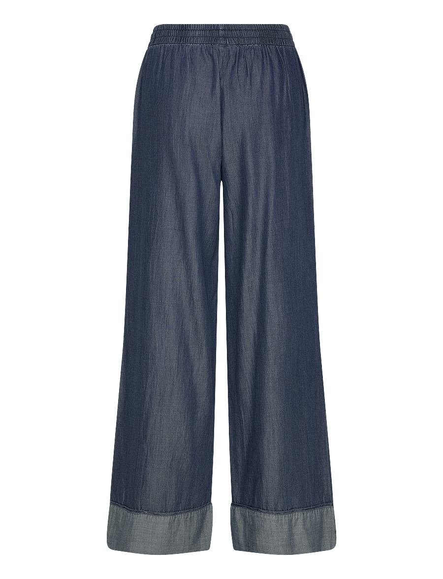 FREE/QUENT - FQWILKE-PANTS - hosen mit weitem bein - medium blue denim - 2