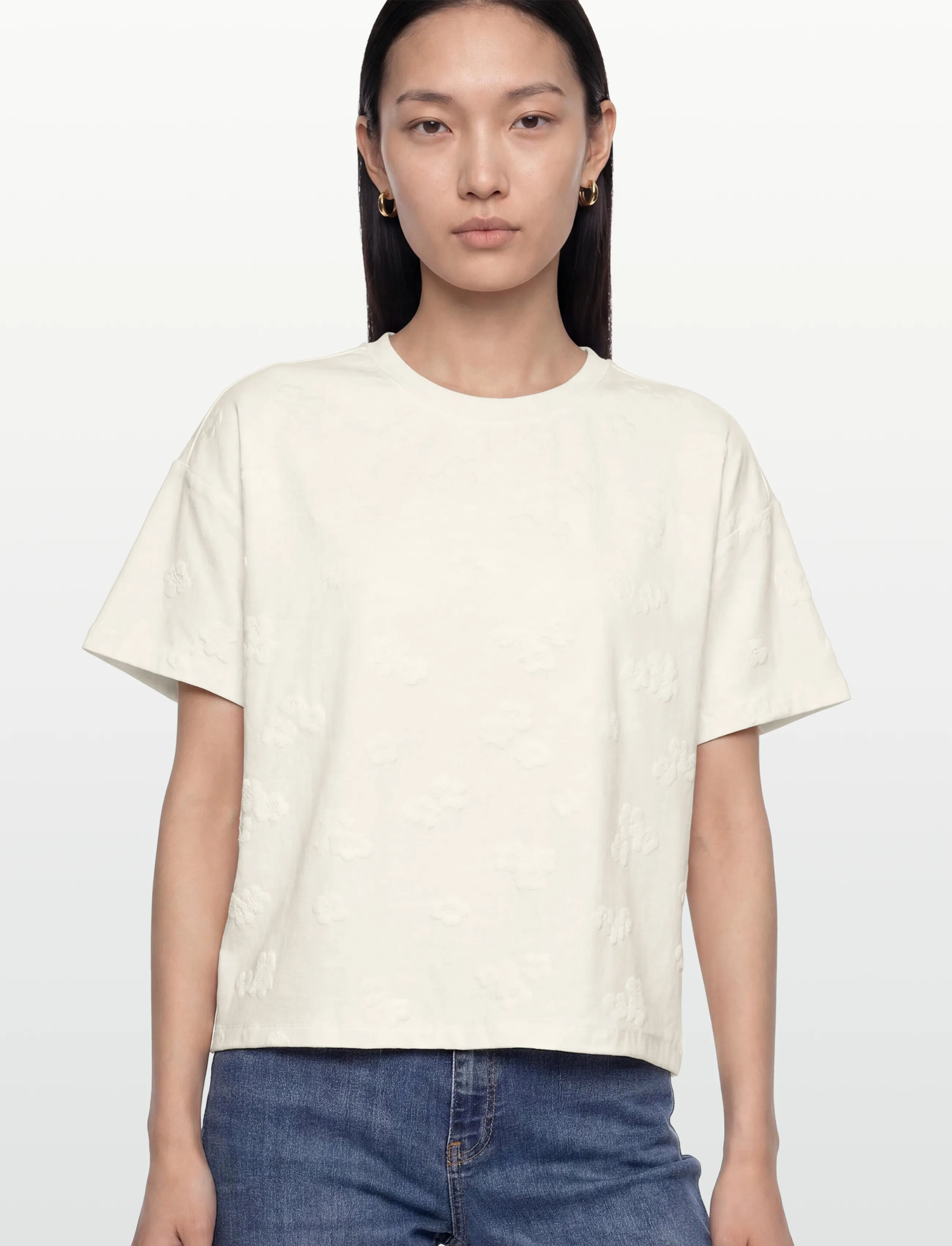 FREE/QUENT - FQZIPREA-TEE - t-shirts - star off-white - 3