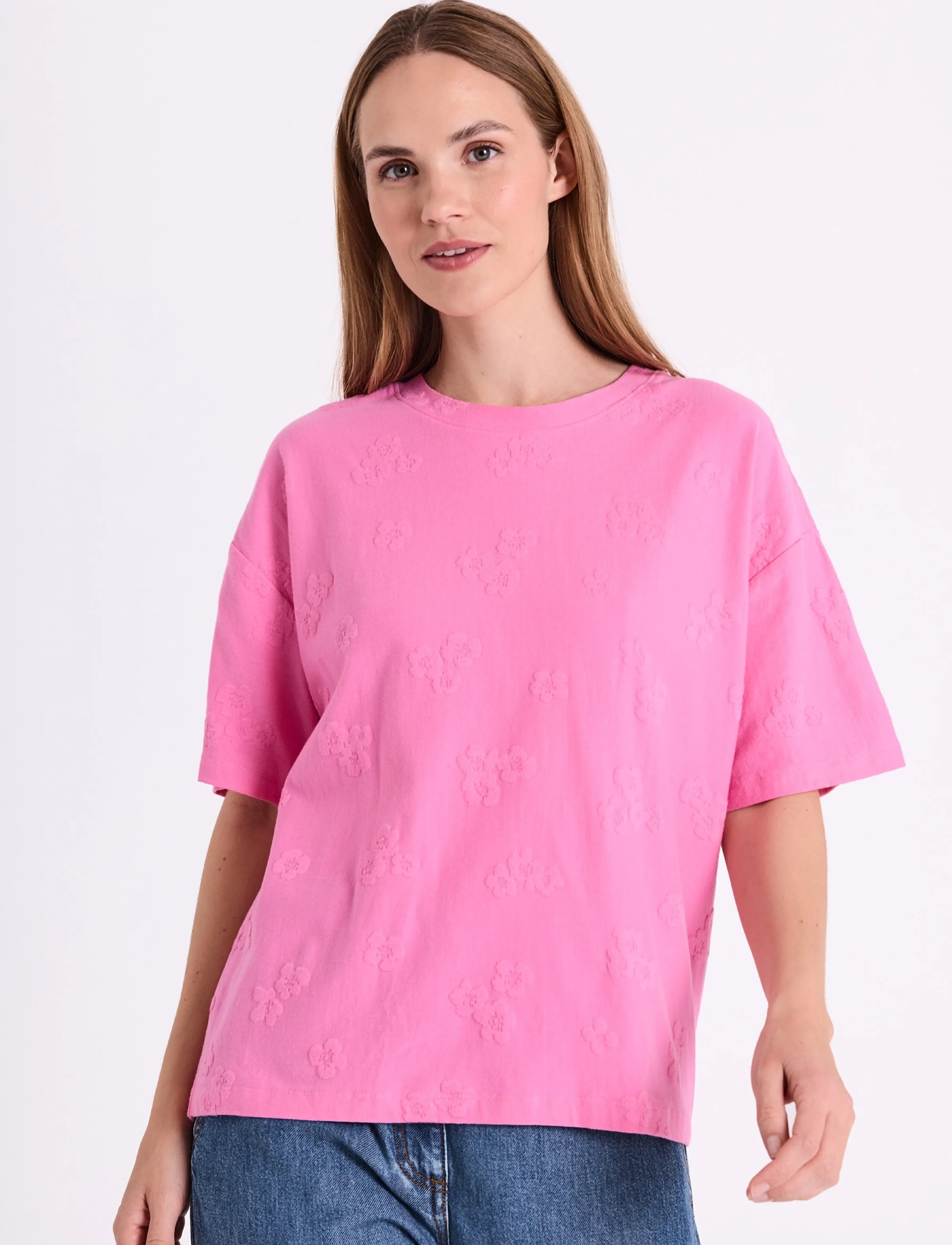 FREE/QUENT Fqziprea-Tee, Kvinder, Mønstret T-Shirt, Pink, Str: S