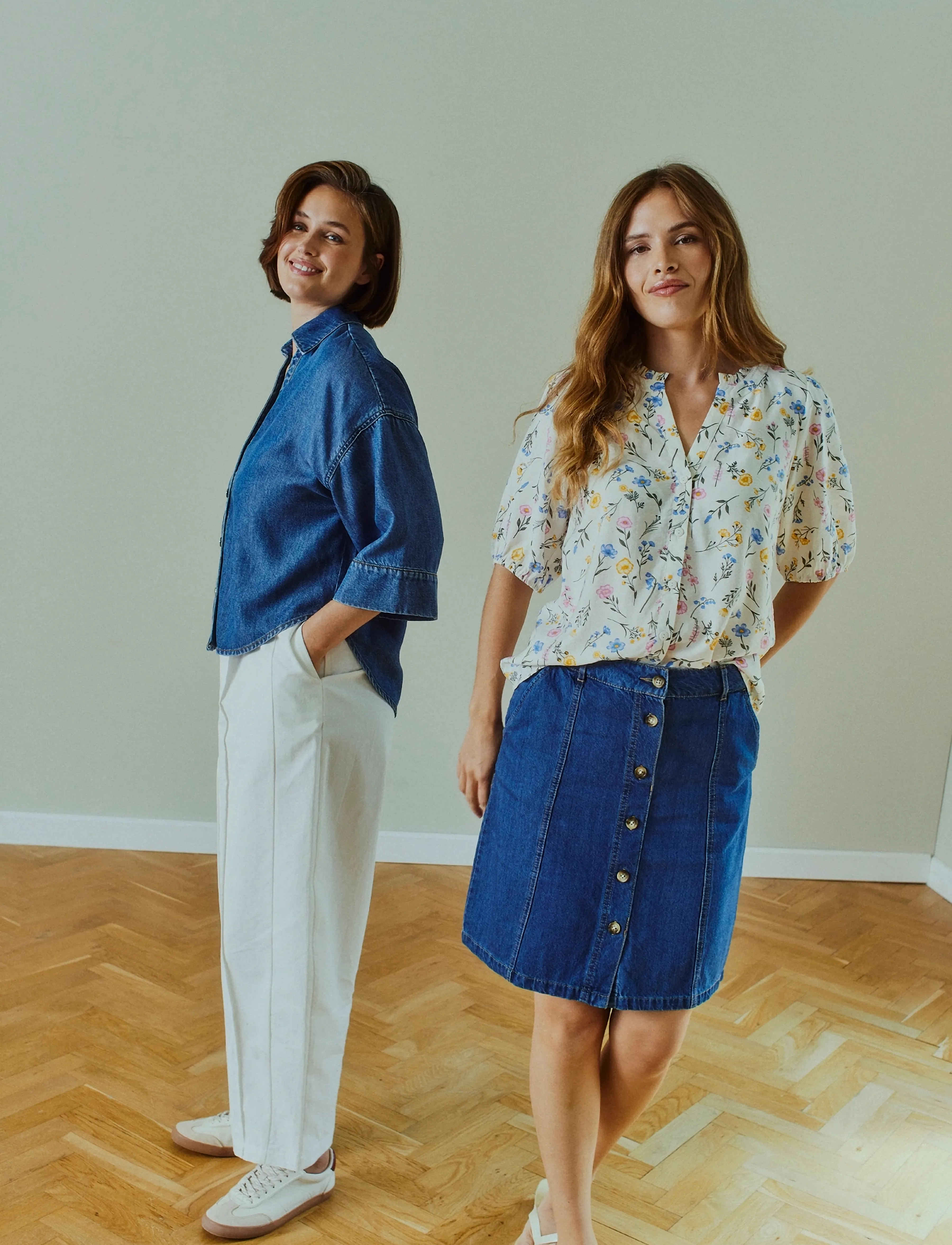 FREE/QUENT FQALIA-SKIRT - Hameet - MEDIUM BLUE DENIM / blue