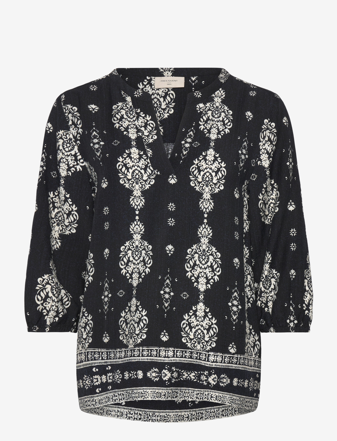 FREE/QUENT - FQTILLY-BLOUSE - pikkade varrukatega pluusid - black w. star off-white - 1